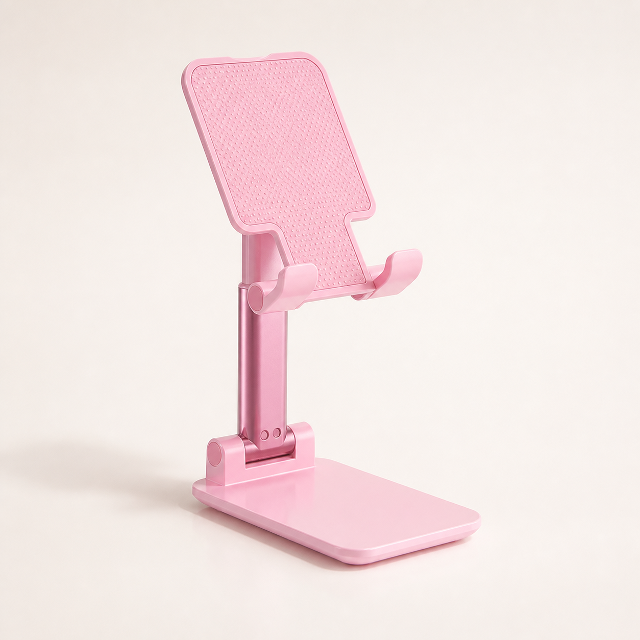 Support de bureau pliable rose pour téléphone — Pink adjustable folding desktop phone stand