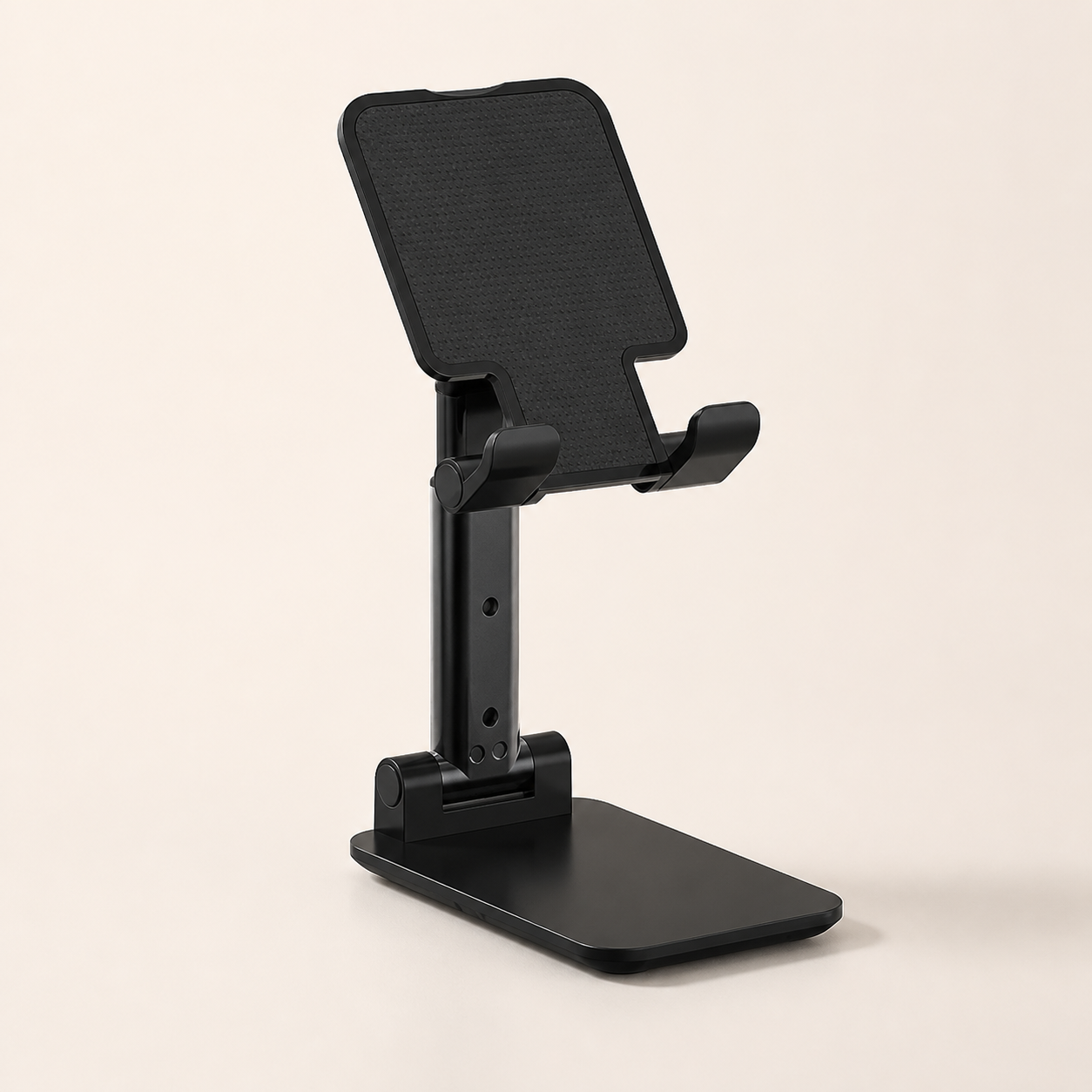 Support de bureau pliable noir pour téléphone — Black adjustable folding desktop phone stand