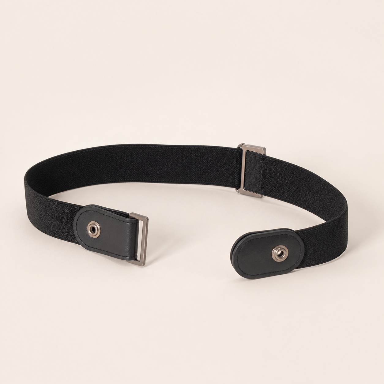 Ceinture élastique sans boucle 110 cm - Noir — 110 cm Buckle-Free Elastic Belt - Black