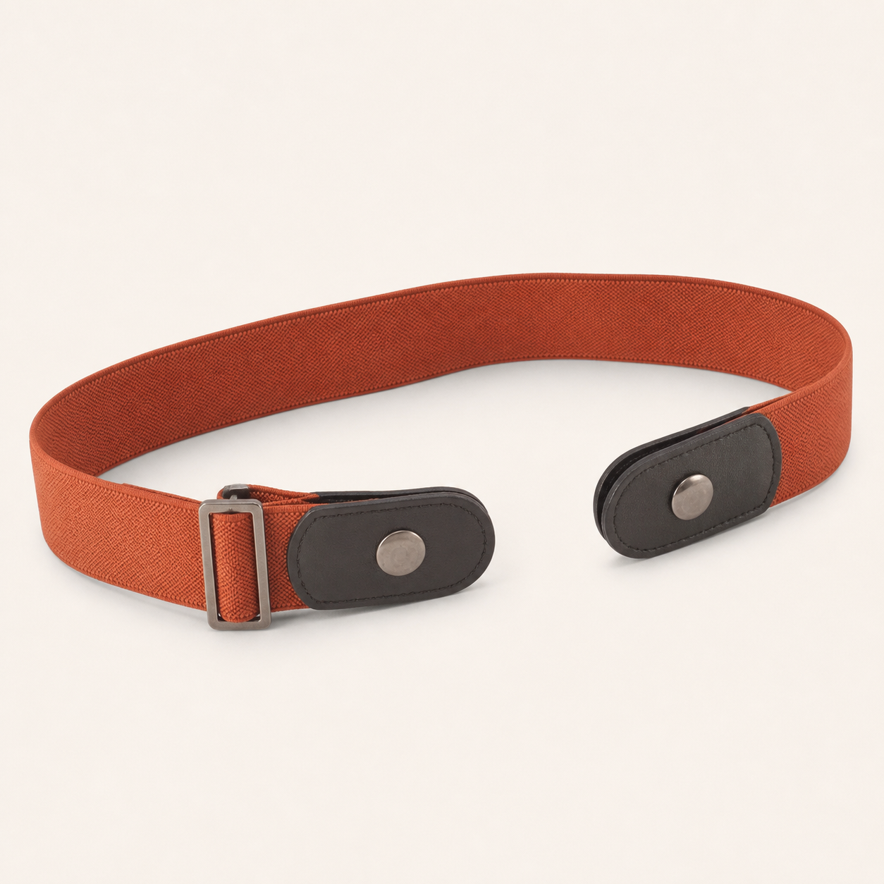Ceinture élastique sans boucle 110 cm - Marron clair — 110 cm Buckle-Free Elastic Belt - Light brown