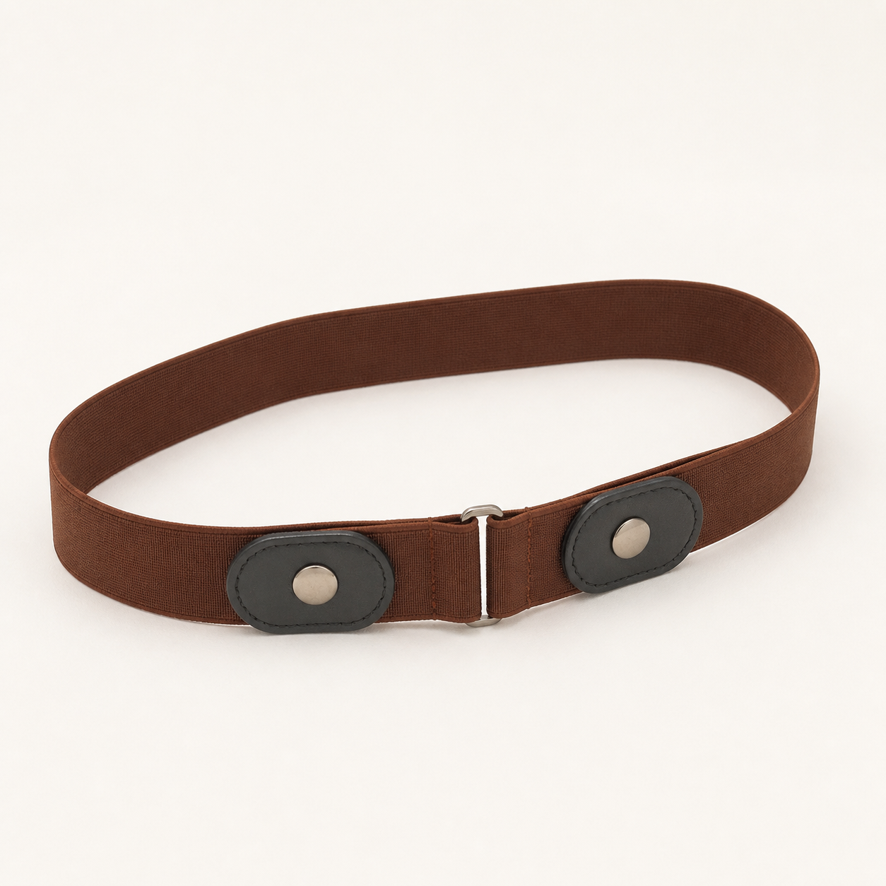 Ceinture élastique sans boucle 110 cm - Marron foncé — 110 cm Buckle-Free Elastic Belt - Dark brown