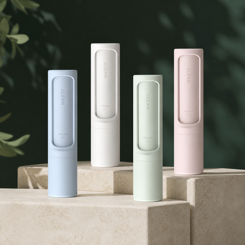 Brosse anti-poils réutilisable Olvyra — bleu, blanc, vert et rose