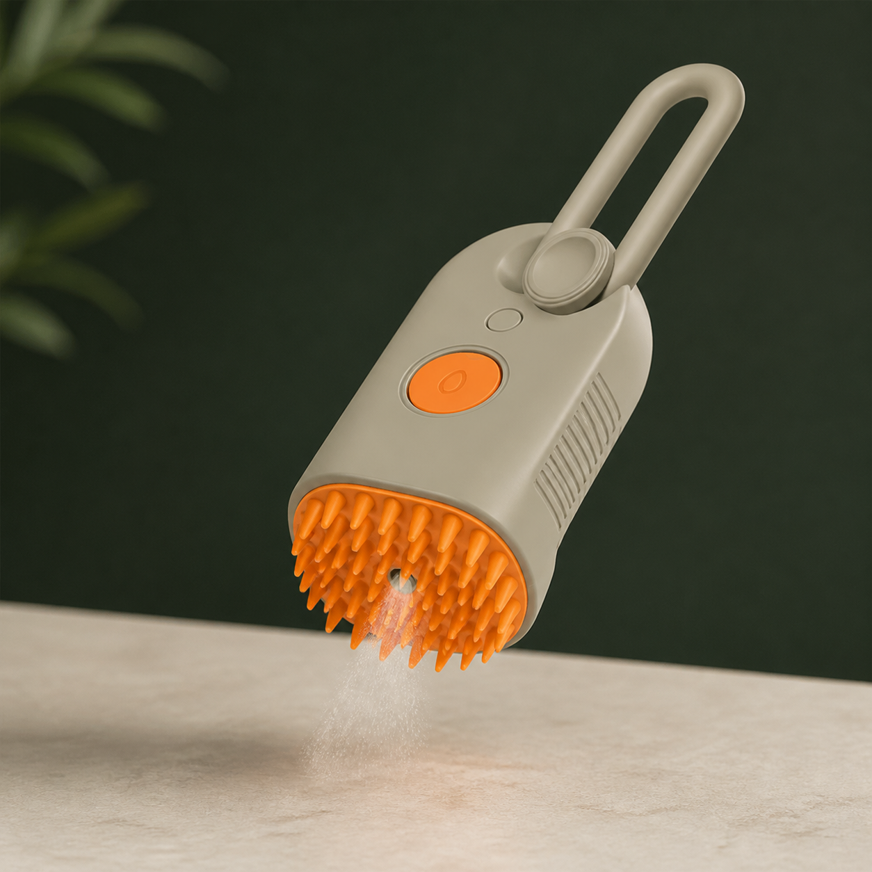 Détail de la tête en silicone et du brumisateur central