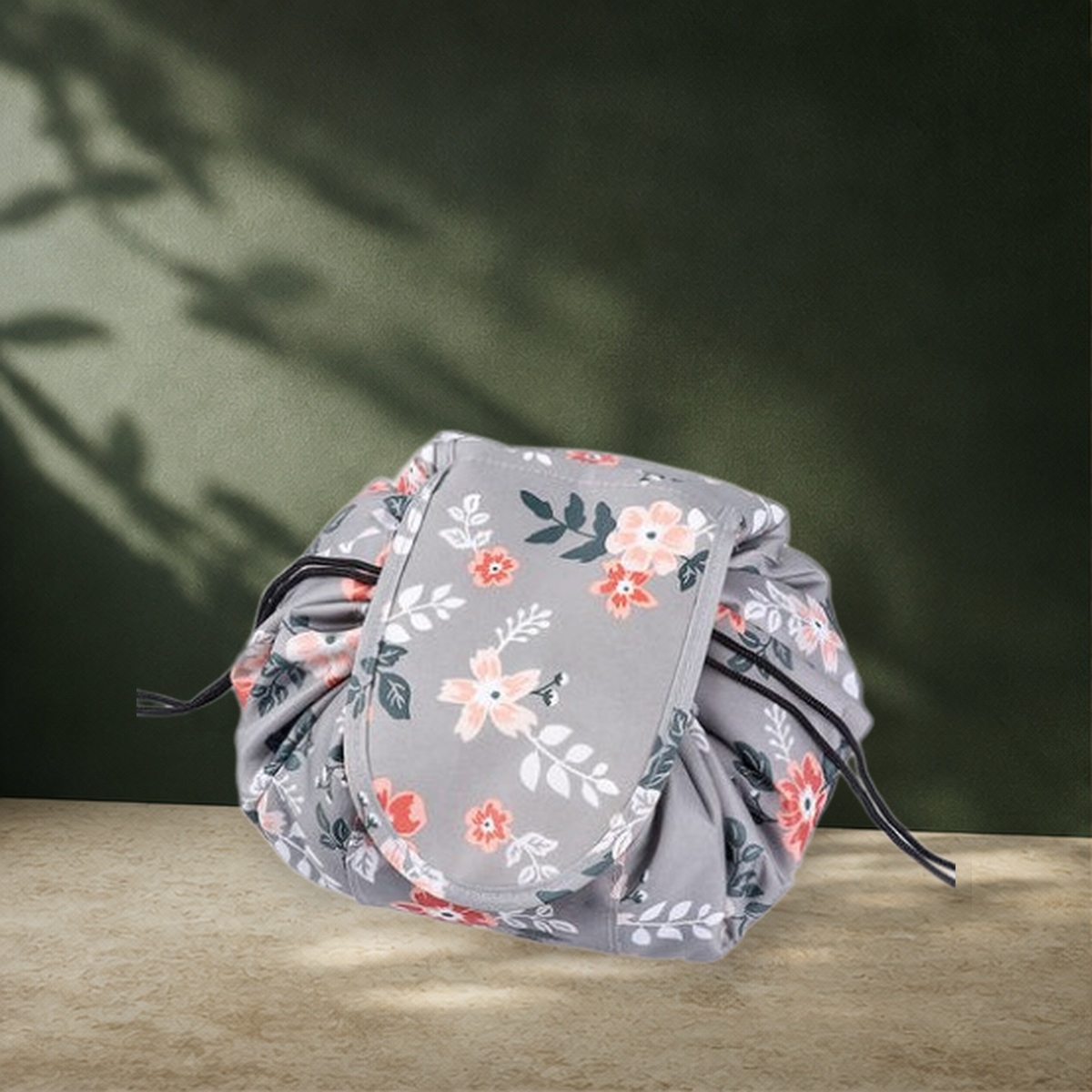 Trousse de rangement à cordon motif animal — Dark Gris flower — vue 5