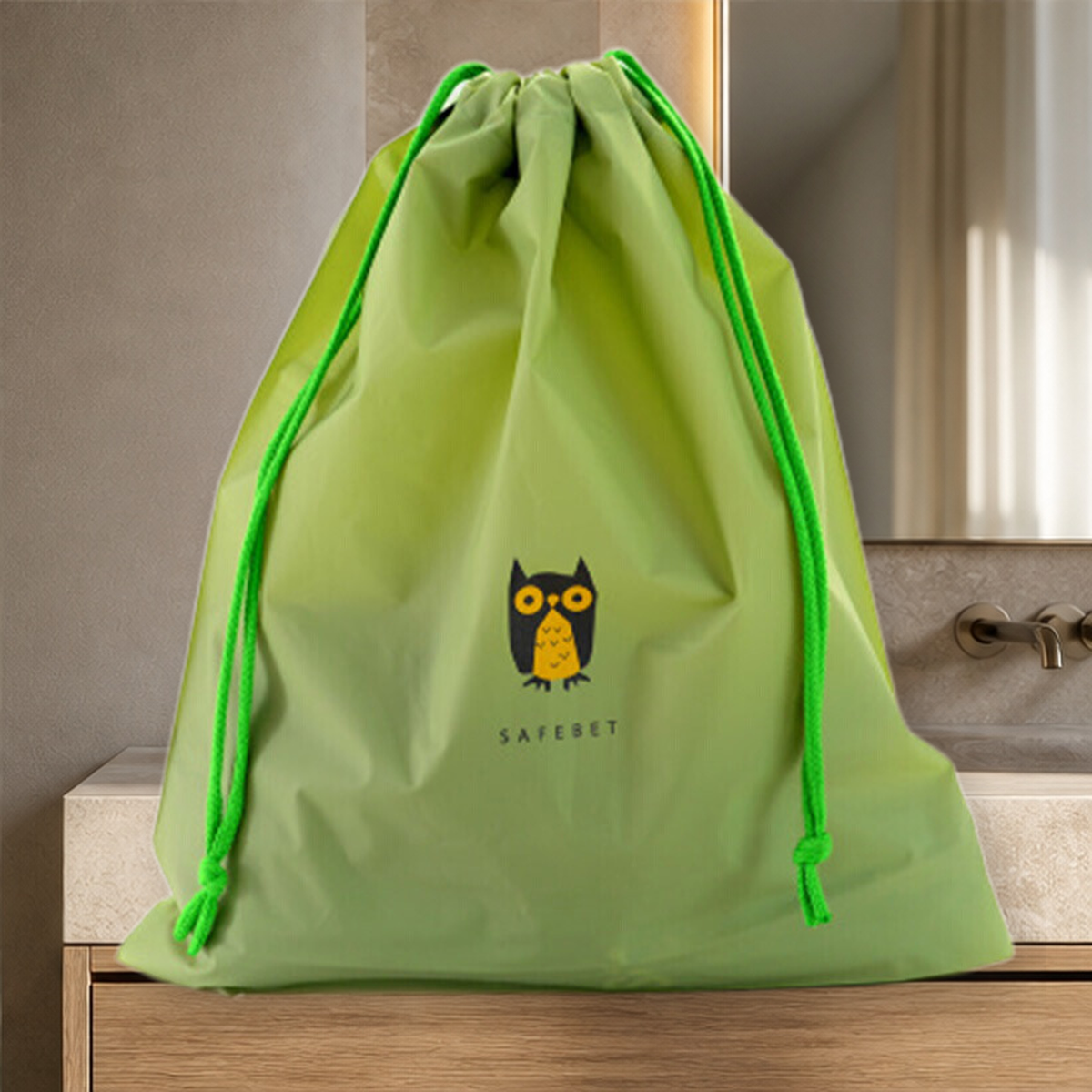 Trousse de rangement à cordon motif animal — Large Vert — vue 12