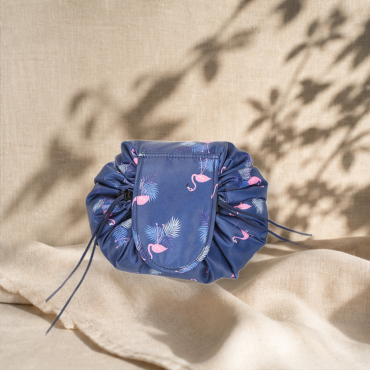 Trousse de rangement à cordon motif animal — Navy Bleu Flamingo — vue 34