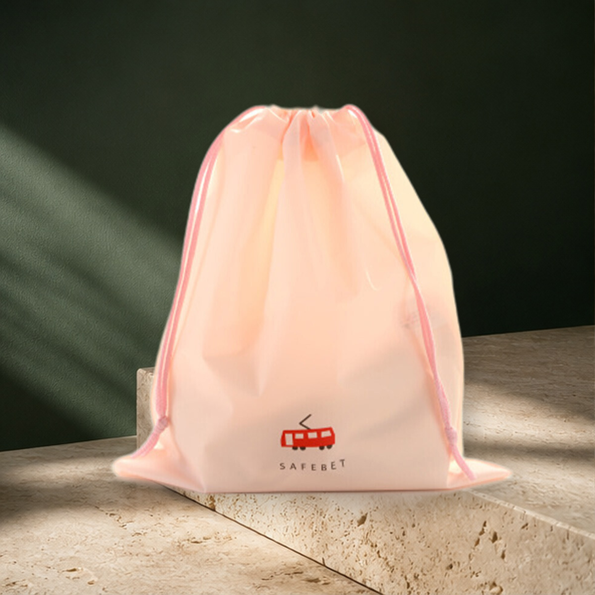 Trousse de rangement à cordon motif animal — Medium Rose — vue 41