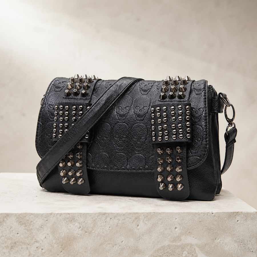 Sac messager effet cuir à rivets — Visuel principal Olvyra — vue 1