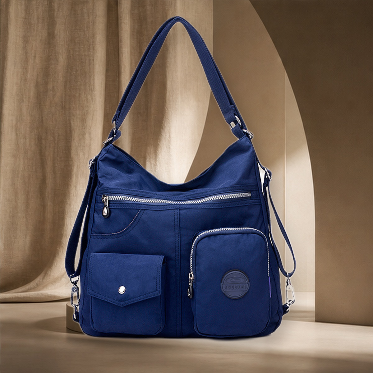 Sac bandoulière déperlant grande capacité — Navy Bleu — vue 4