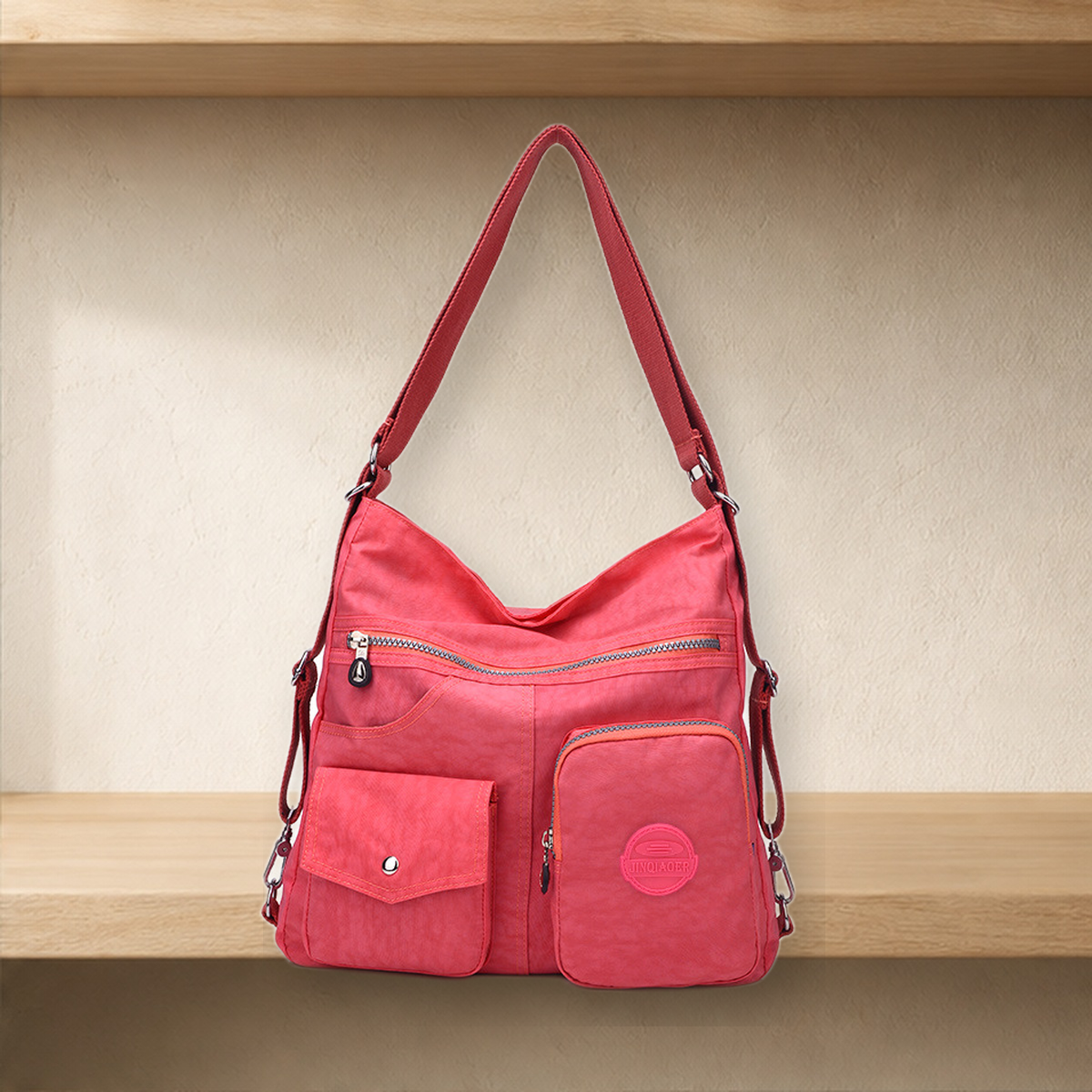 Sac bandoulière déperlant grande capacité — Watermelon Rouge — vue 10