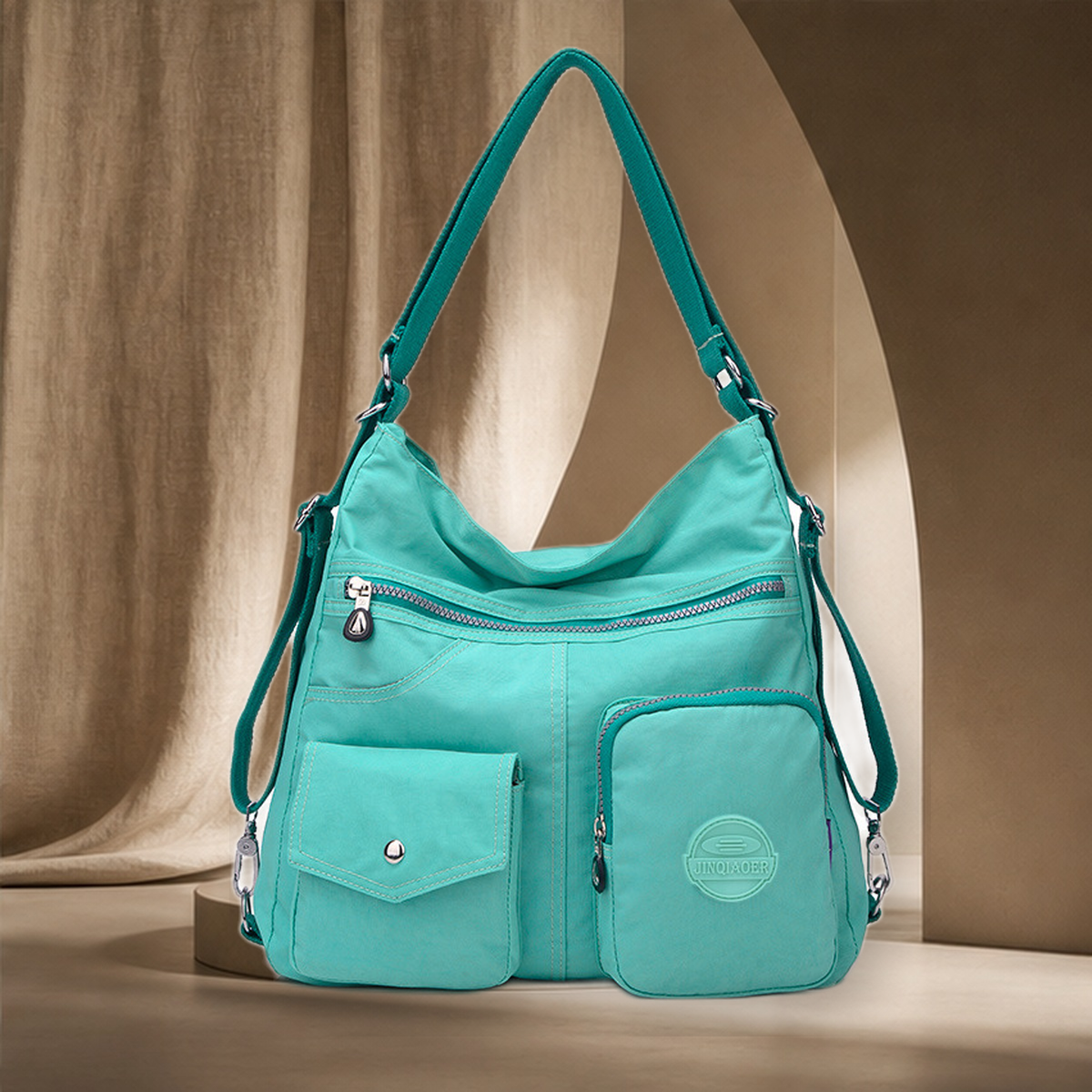 Sac bandoulière déperlant grande capacité — Emerald Vert — vue 12
