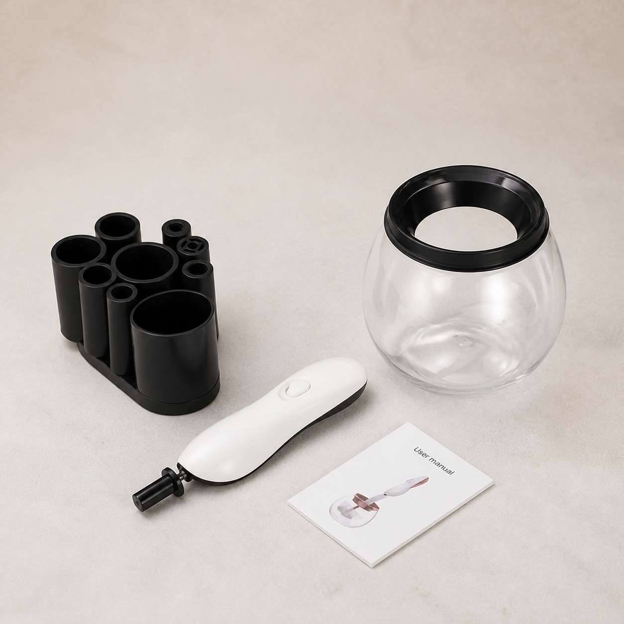 Nettoyeur rotatif pour pinceaux de maquillage — Blanc — vue 2