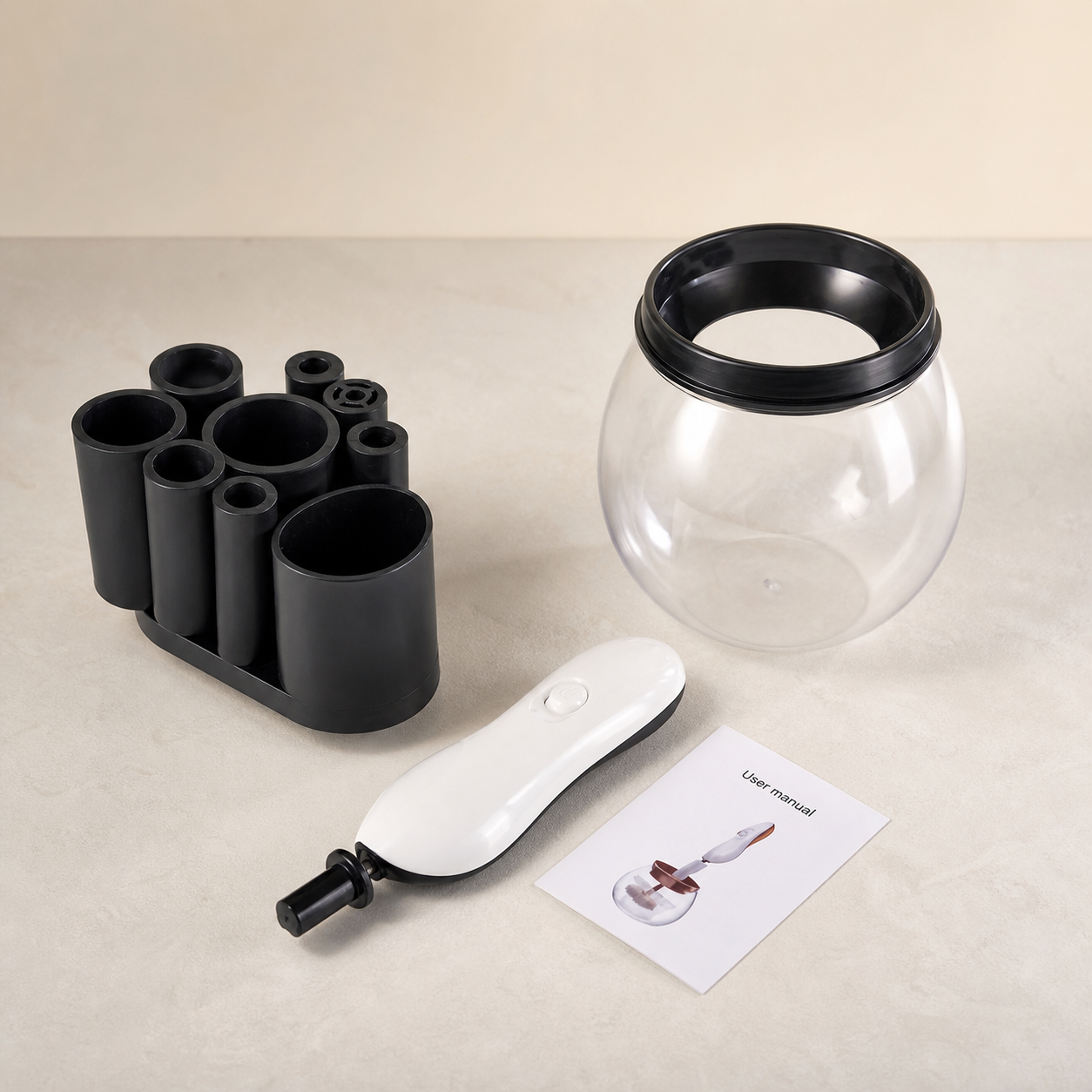 Nettoyeur rotatif pour pinceaux de maquillage — Blanc — vue 4