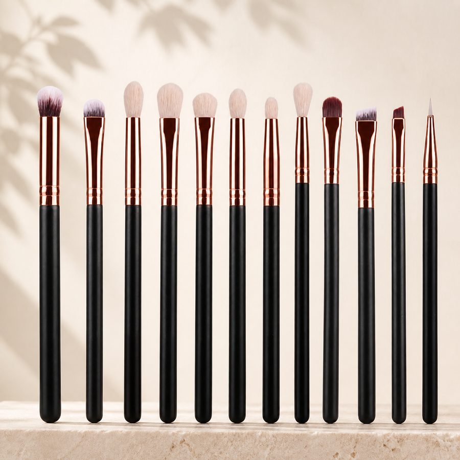 Set de 12 pinceaux de maquillage — Noir — vue 1