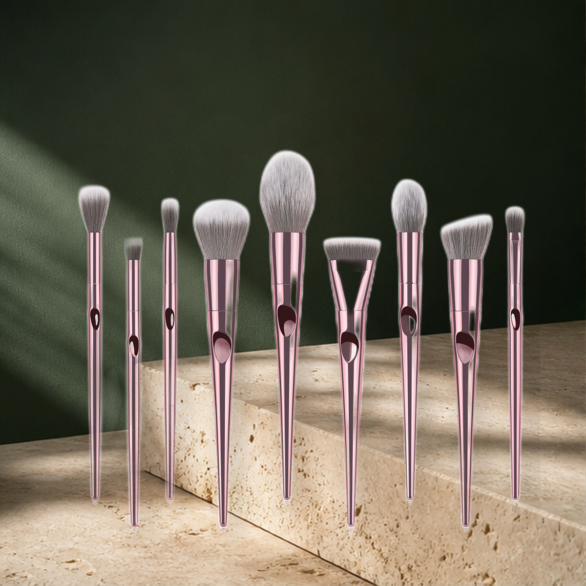 Set de pinceaux de maquillage précision — Rose — vue 3