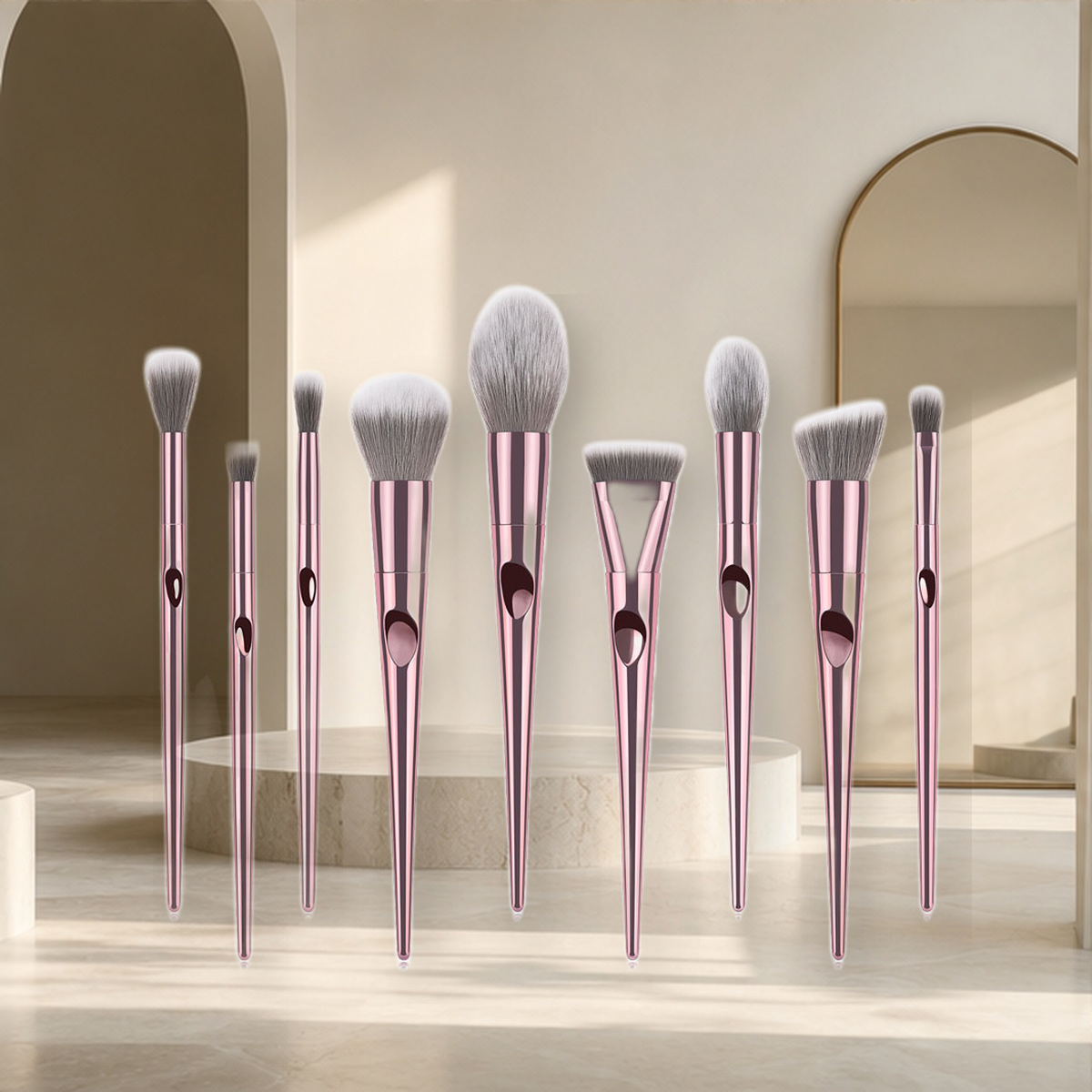 Set de pinceaux de maquillage précision — Rose — vue 5