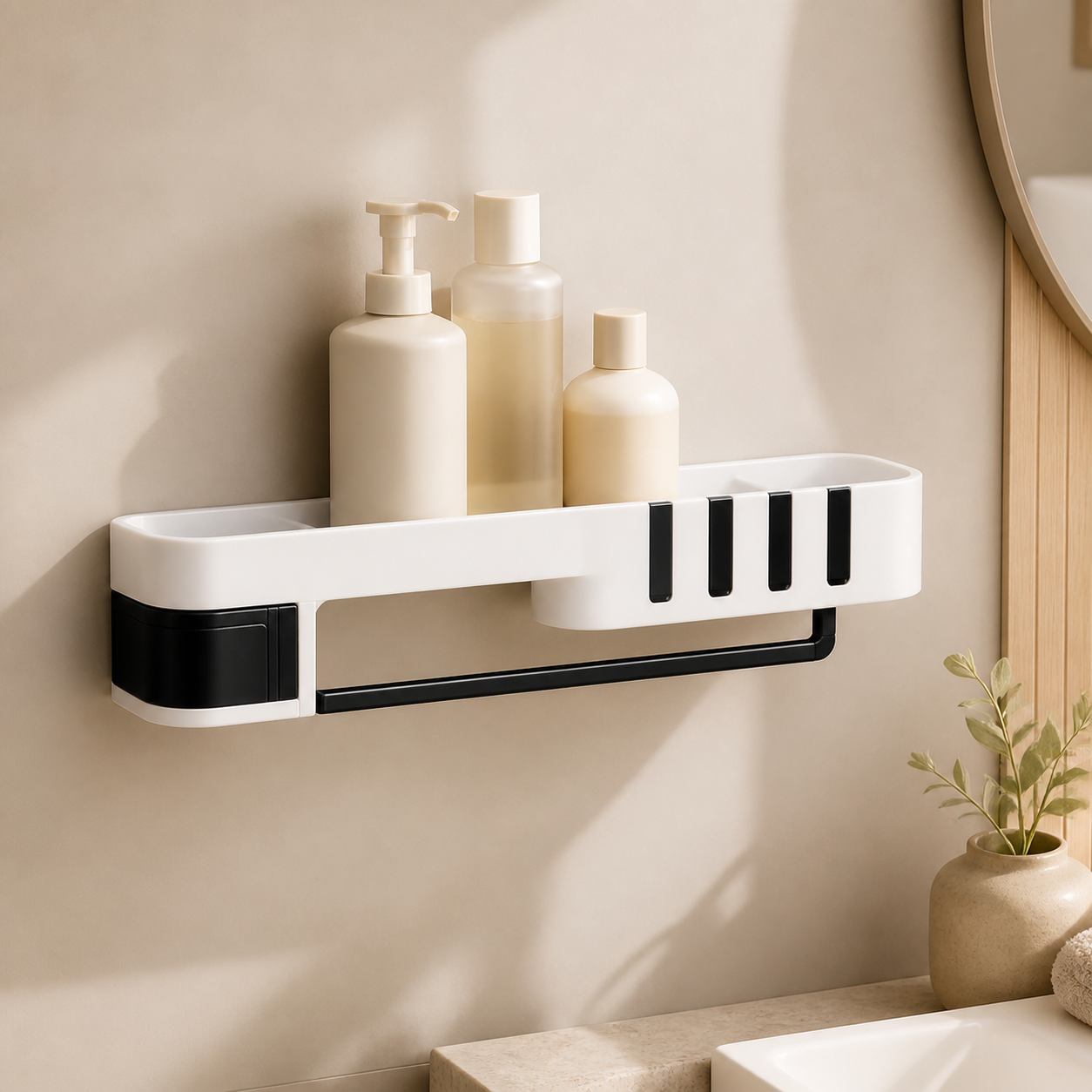Étagère murale blanc et noir — White and black wall-mounted shelf