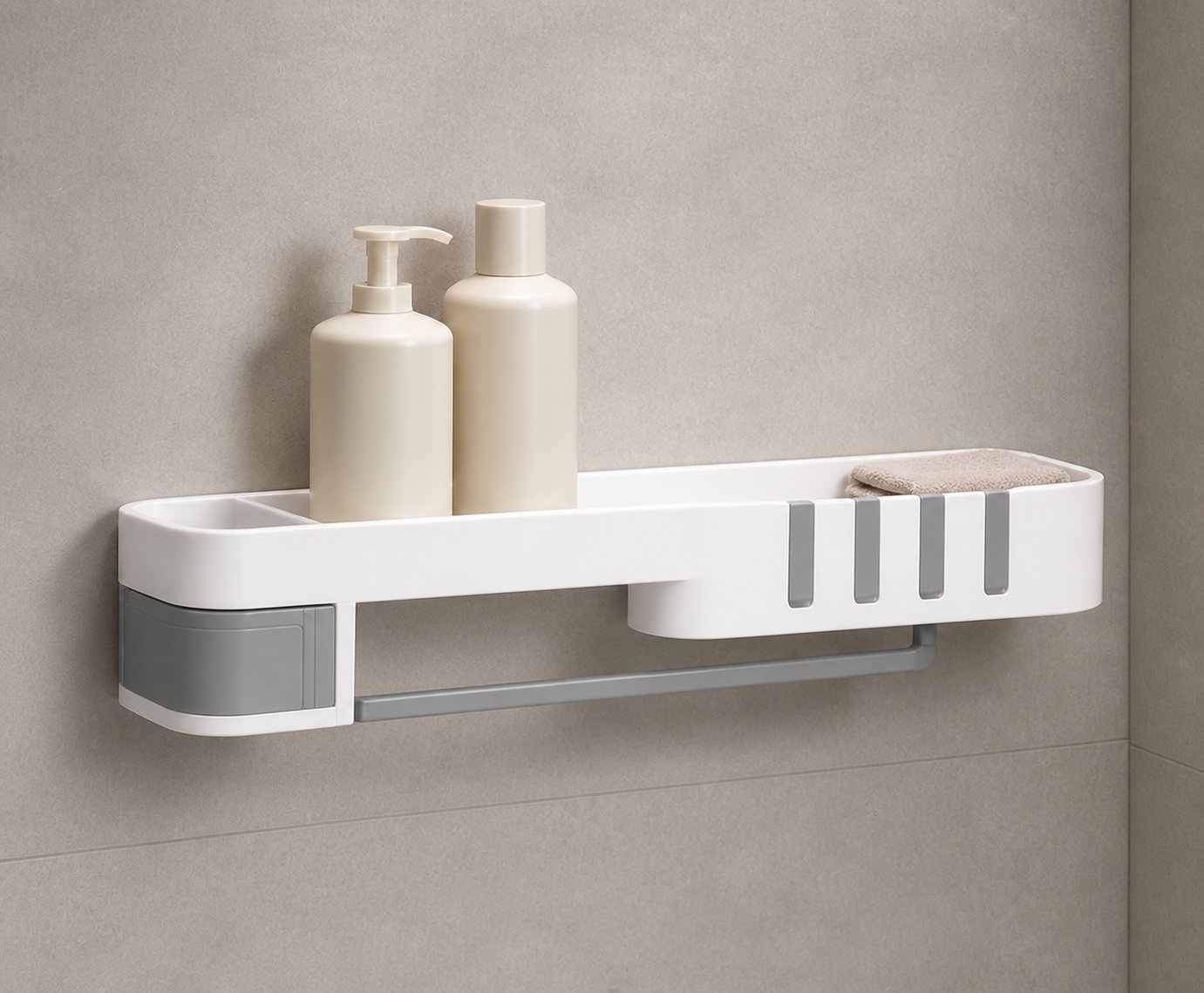 Étagère murale blanc et gris — White and grey wall-mounted shelf