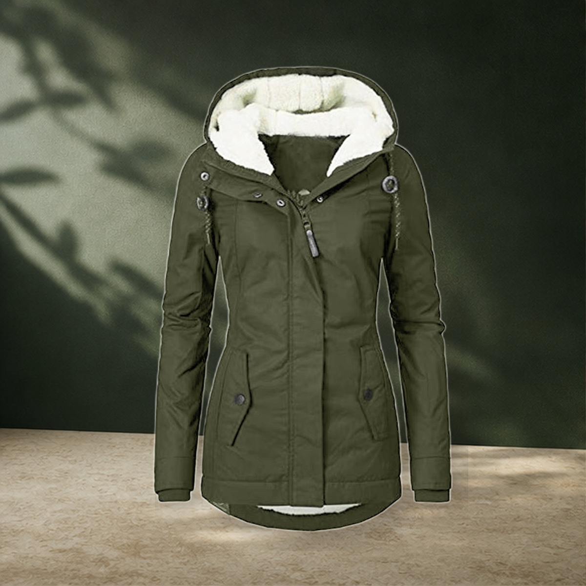 Veste matelassée zippée à poches — Vert — vue 3