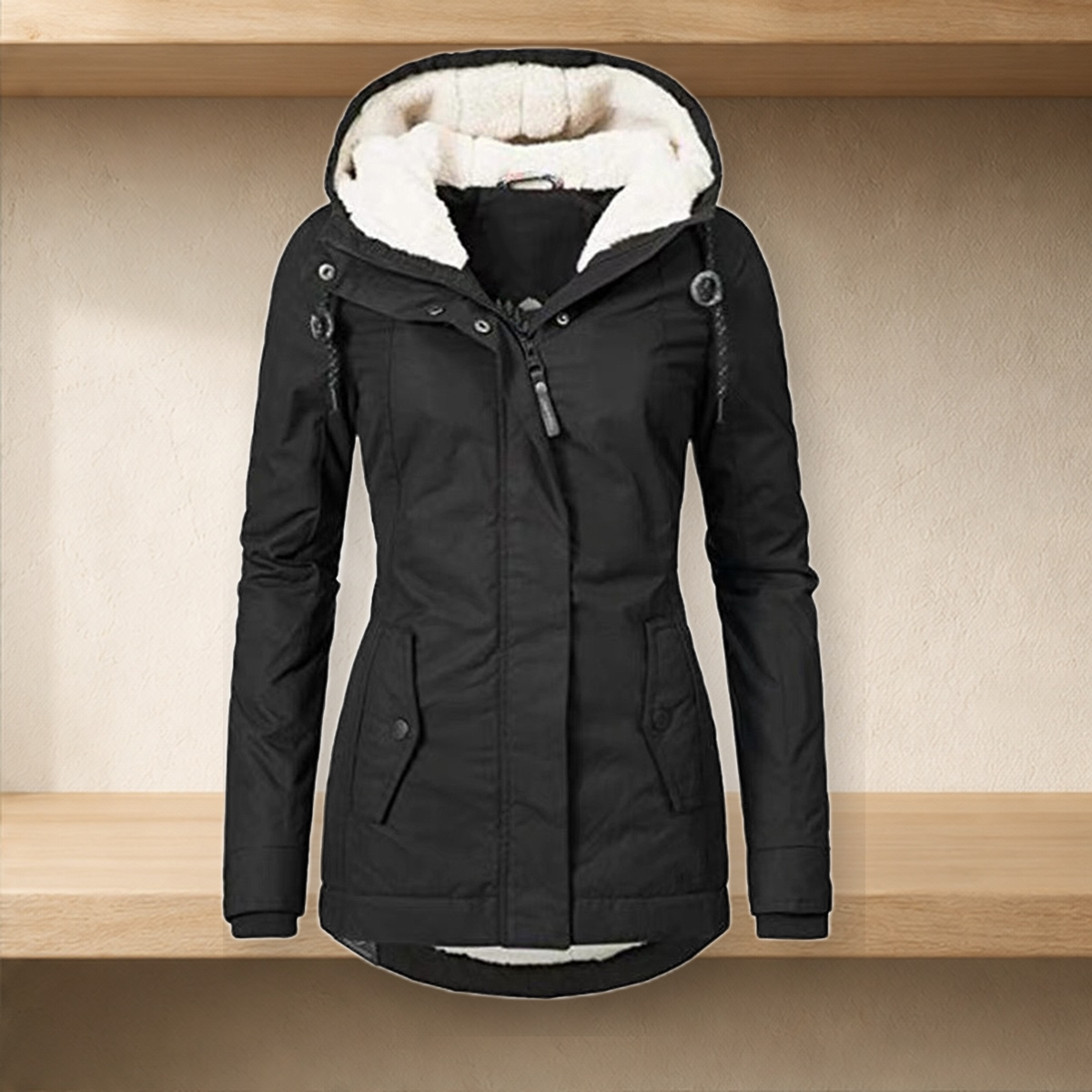 Veste matelassée zippée à poches — Noir — vue 4