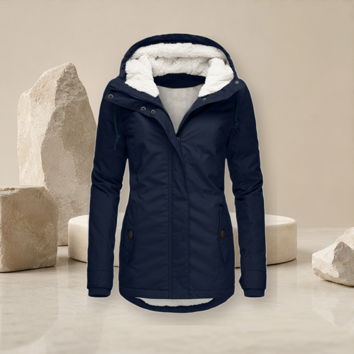 Veste matelassée zippée à poches — Dark Bleu — vue 5