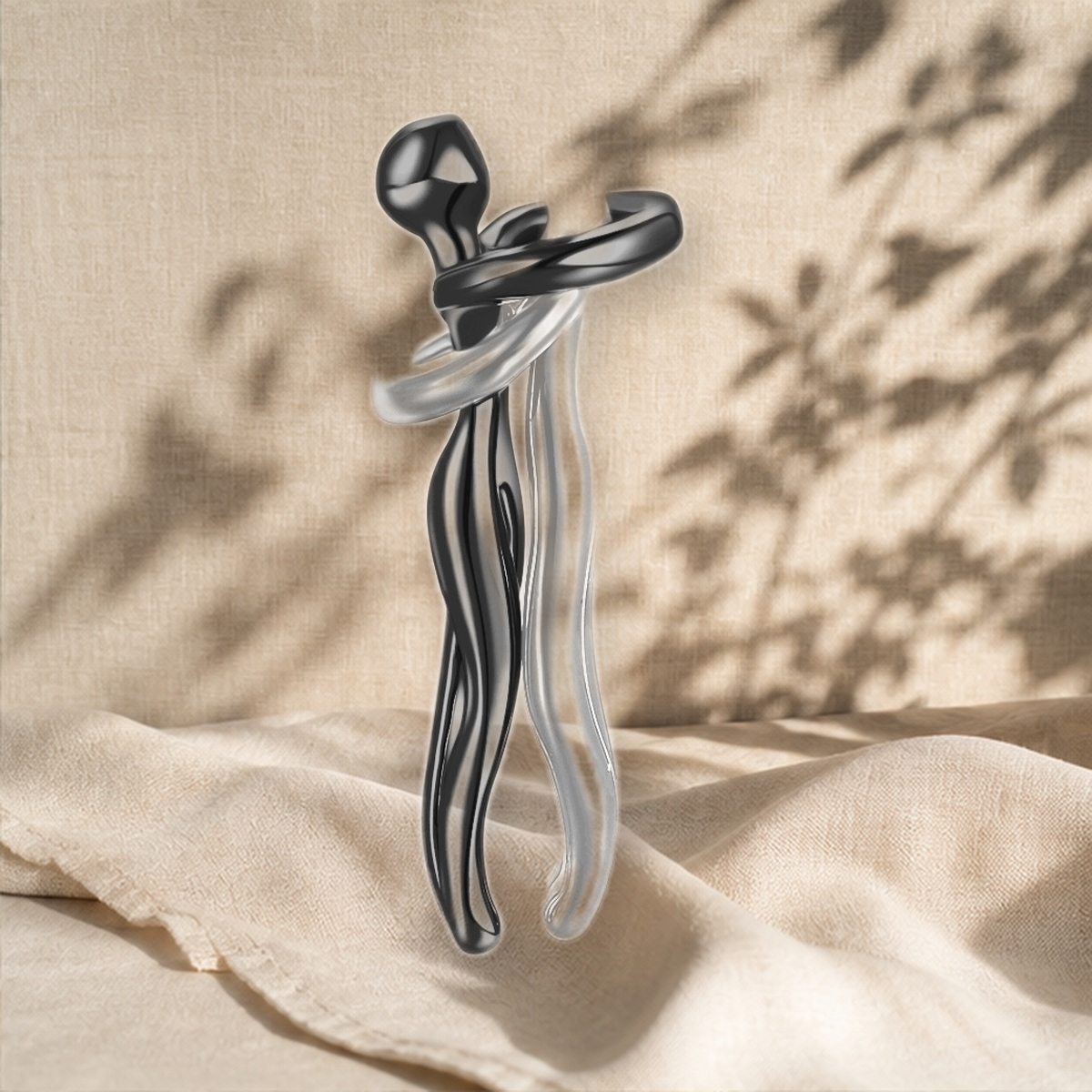 Collier pendentif étreinte — Noir 2-L — vue 13