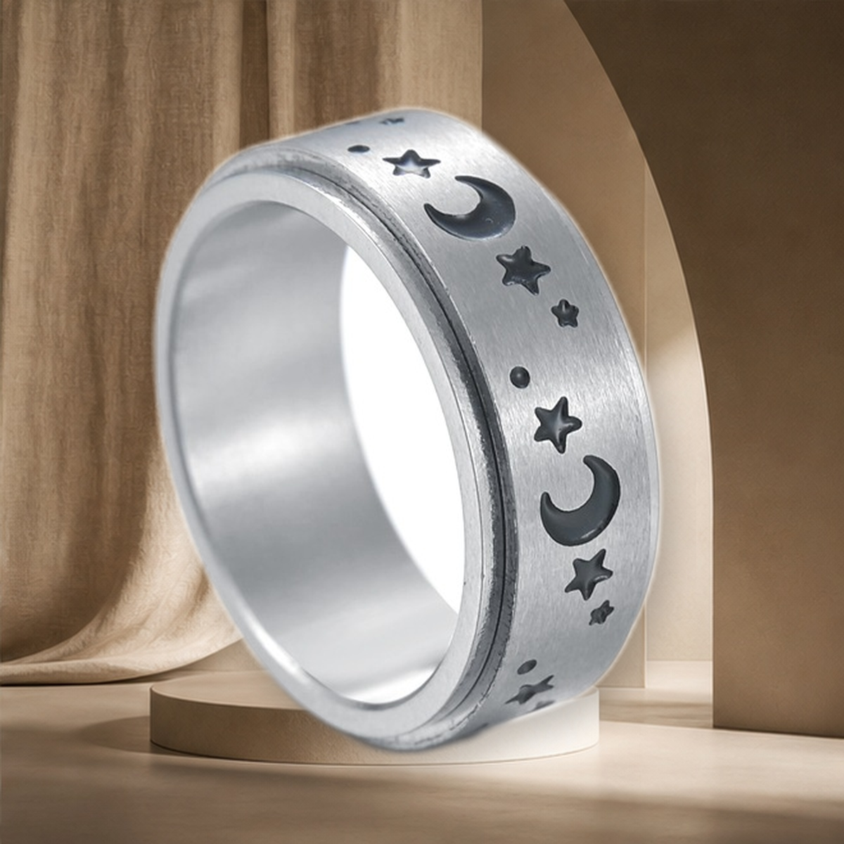 Collier lune et étoiles rotatif — 8MM Xingyue-Number10 — vue 7
