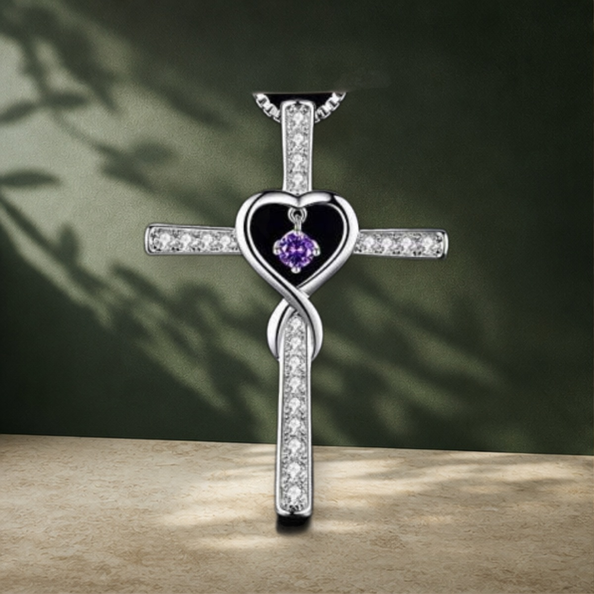 Collier cœur en cristal coloré — 1 Style — vue 2