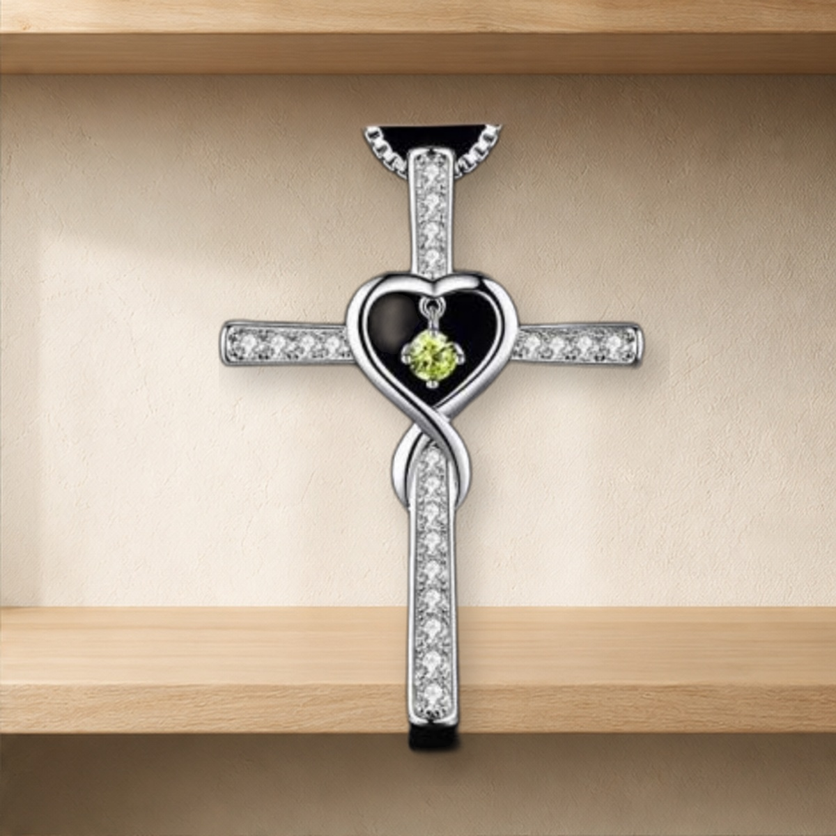 Collier cœur en cristal coloré — 2 Style — vue 3