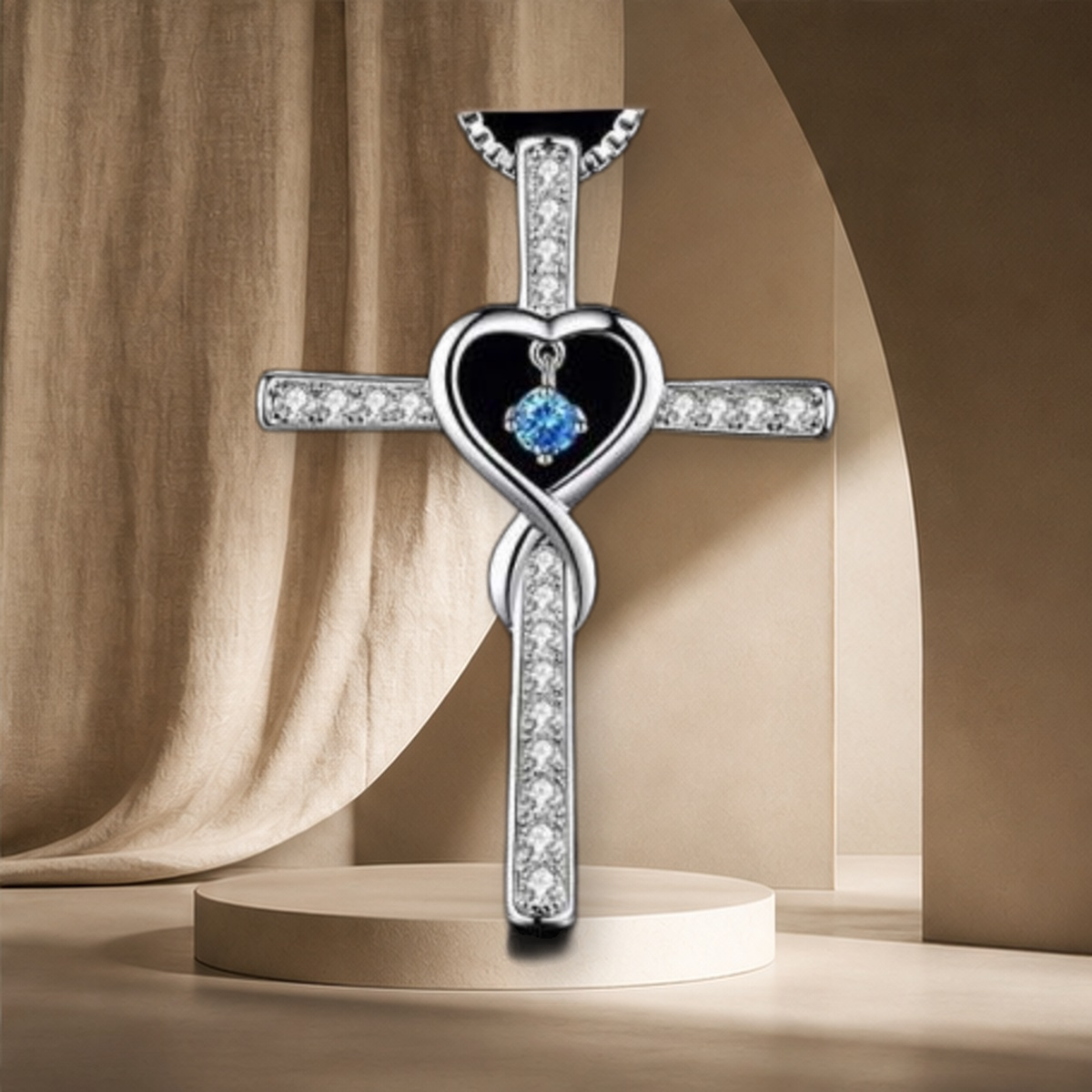 Collier cœur en cristal coloré — 4 Style — vue 5