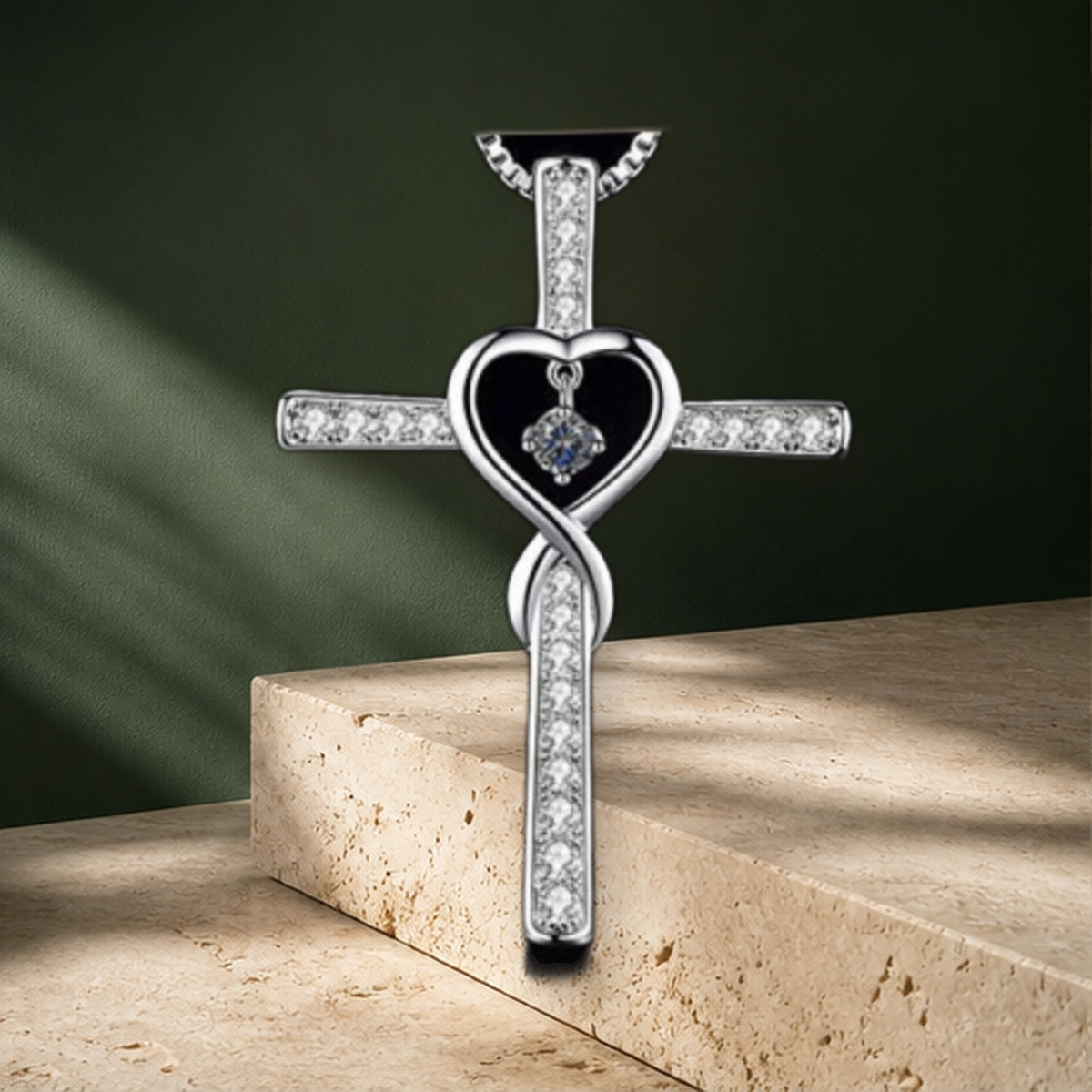 Collier cœur en cristal coloré — 5 Style — vue 6