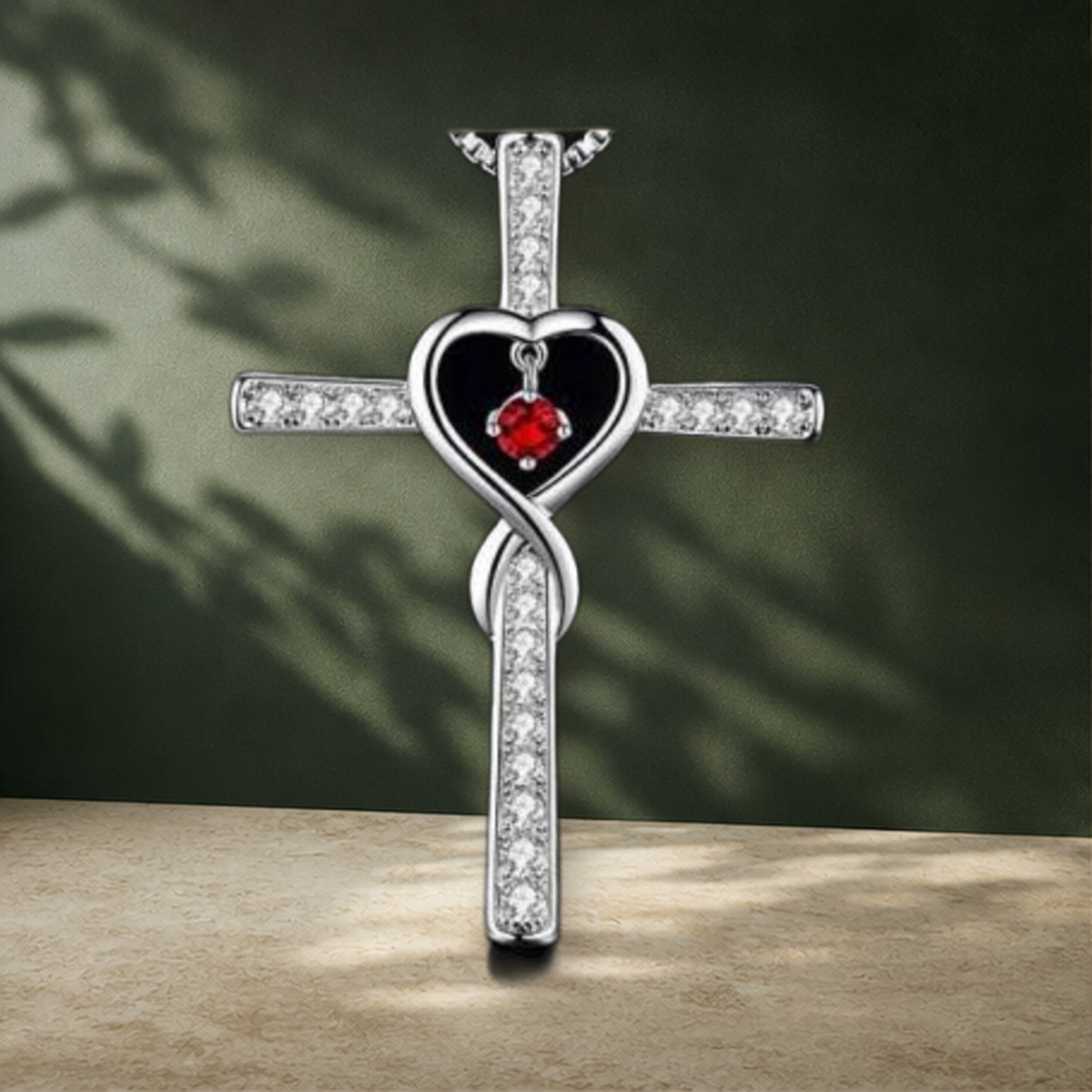 Collier cœur en cristal coloré — 9 Style — vue 10