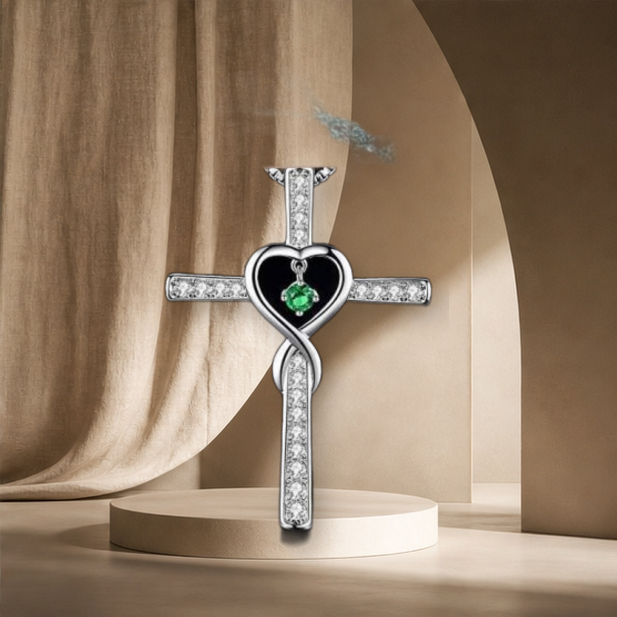Collier cœur en cristal coloré — 12 Style — vue 13
