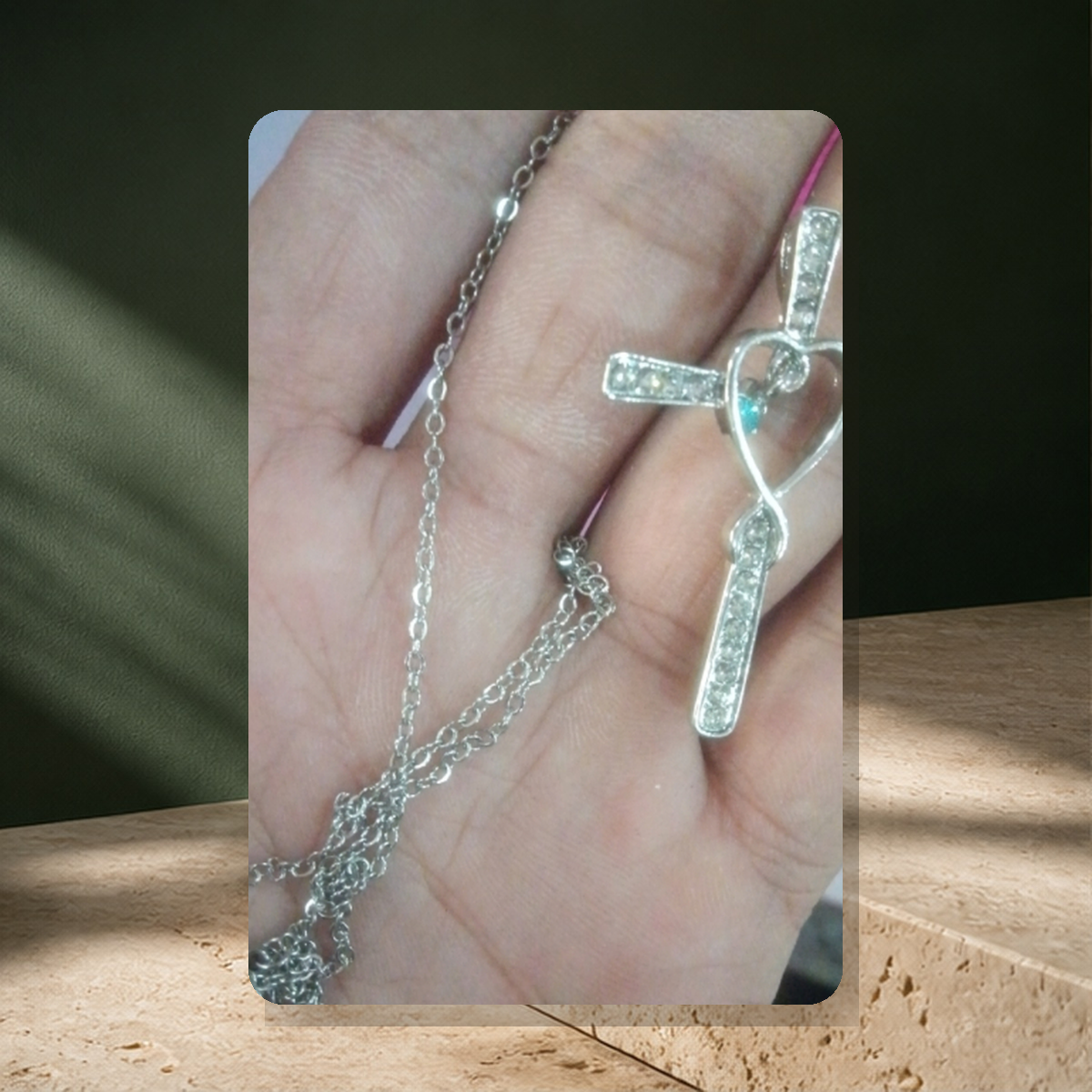 Collier cœur en cristal coloré — 4Style Ochain — vue 14