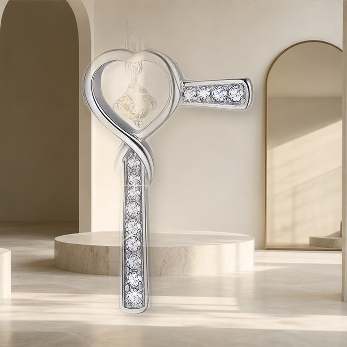 Collier cœur en cristal coloré — 13 Style — vue 16