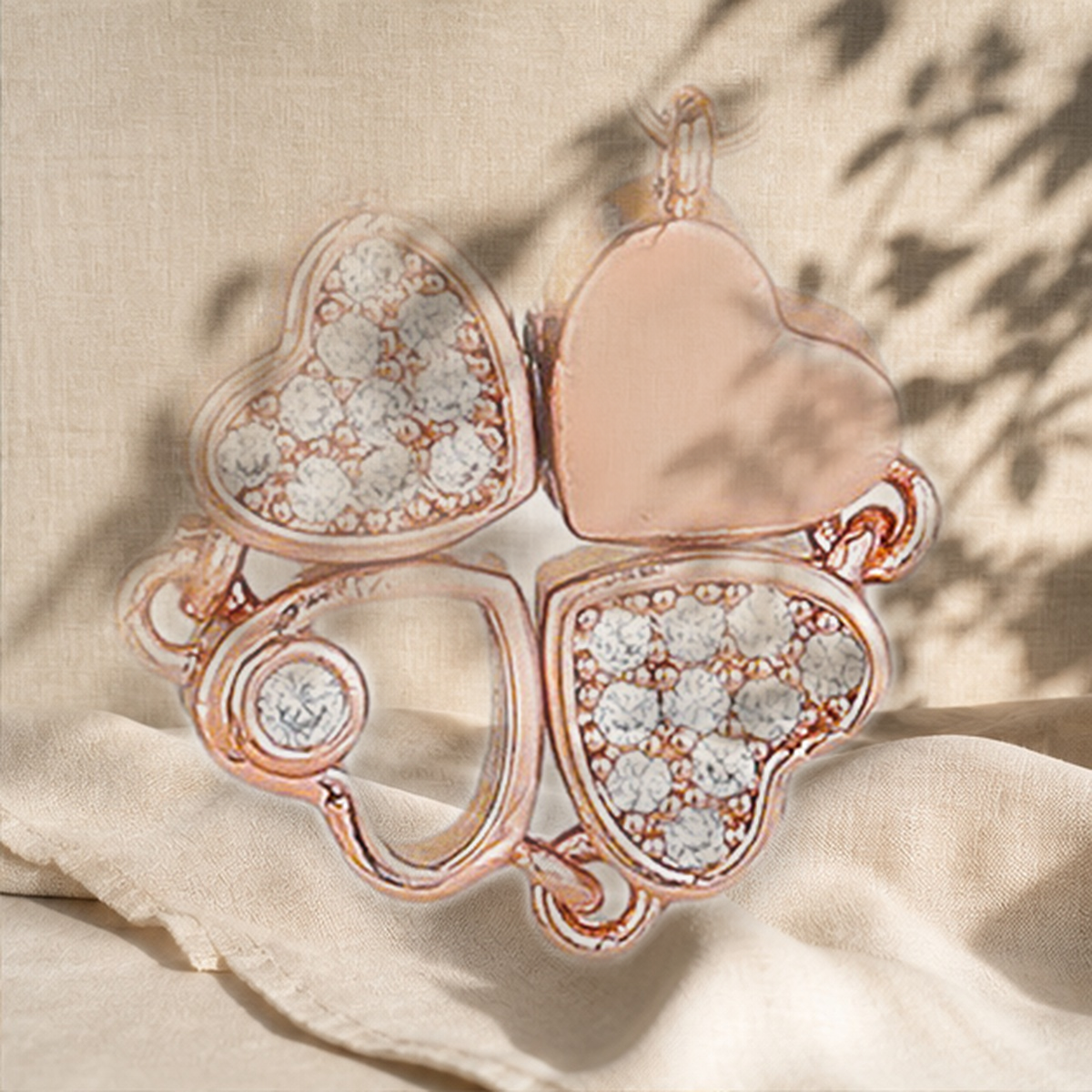 Collier trèfle transformable — X0001 Rose Doré 3 — vue 4