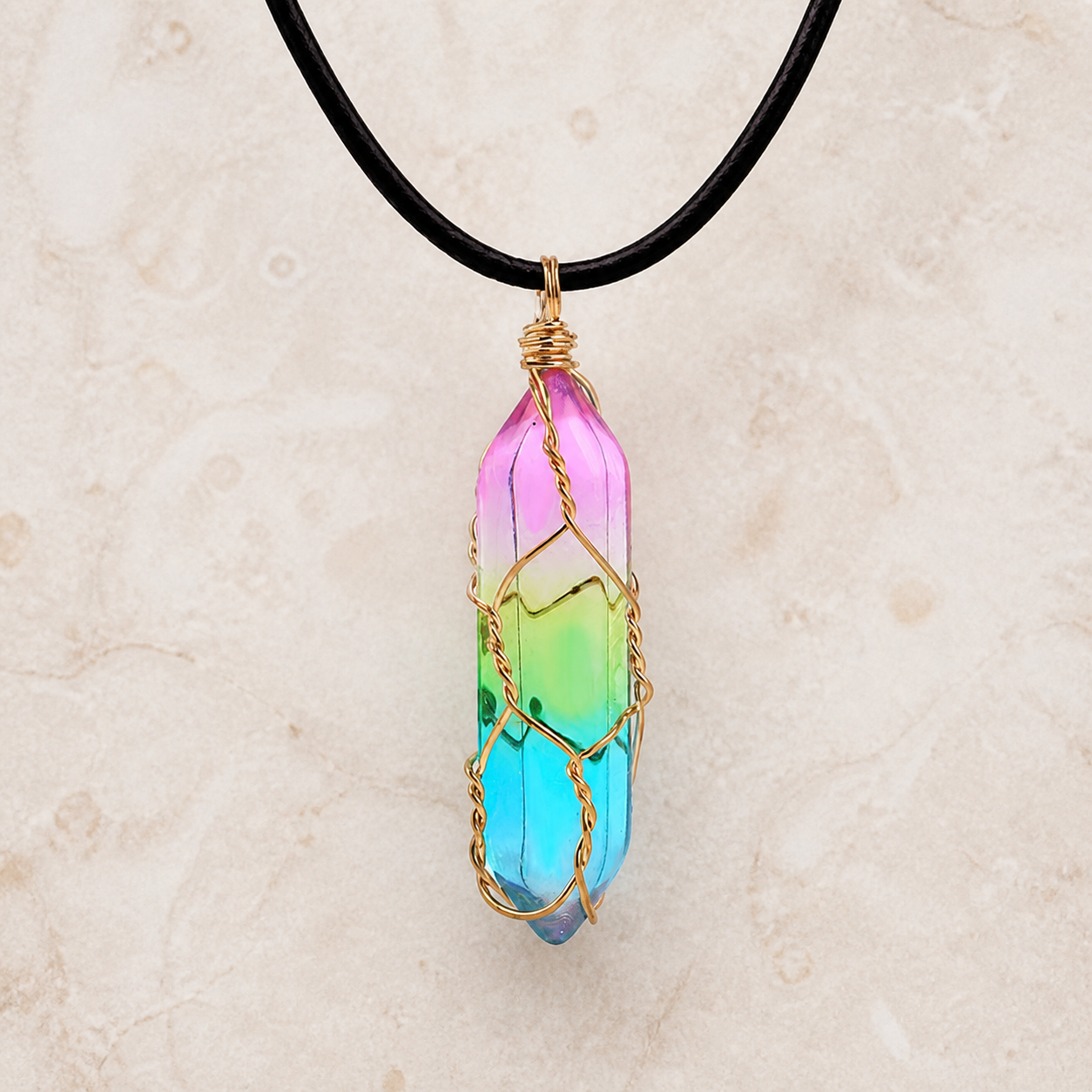 Collier pendentif cristal géométrique — Color-1PCS — vue 3