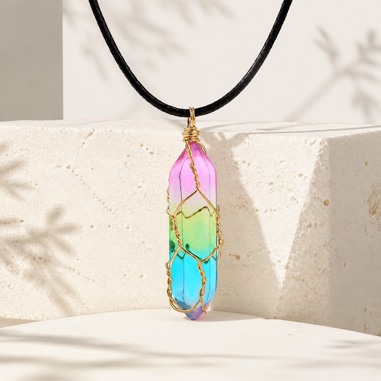 Collier pendentif cristal géométrique — Color-1PCS — vue 4