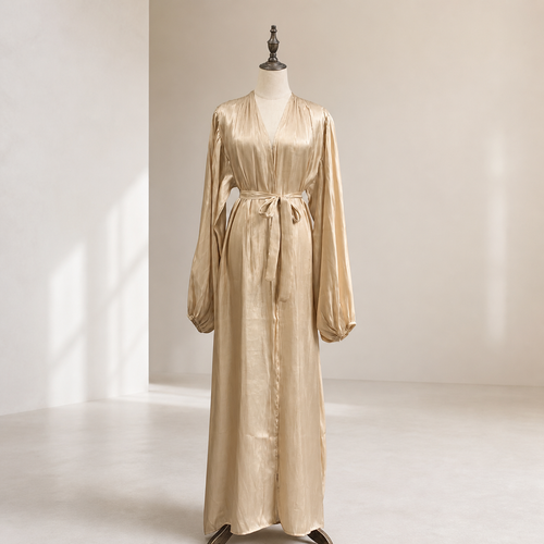 Abaya satinée à manches bouffantes — Visuel principal Olvyra — vue 1