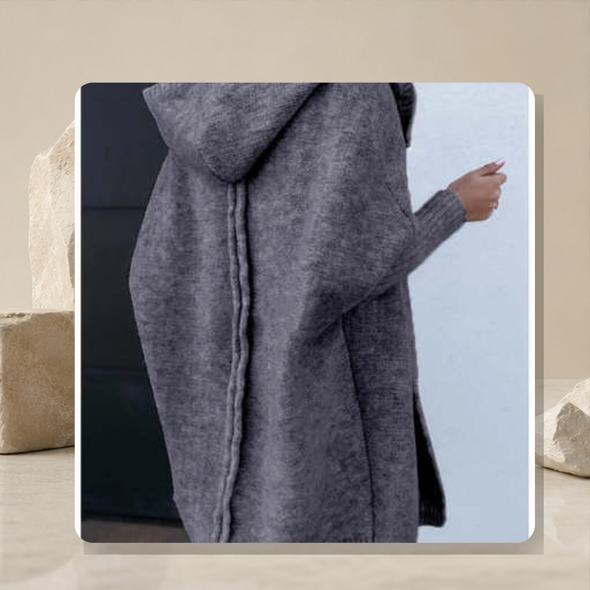 Cardigan oversize à manches chauve-souris — Dark Gris — vue 15