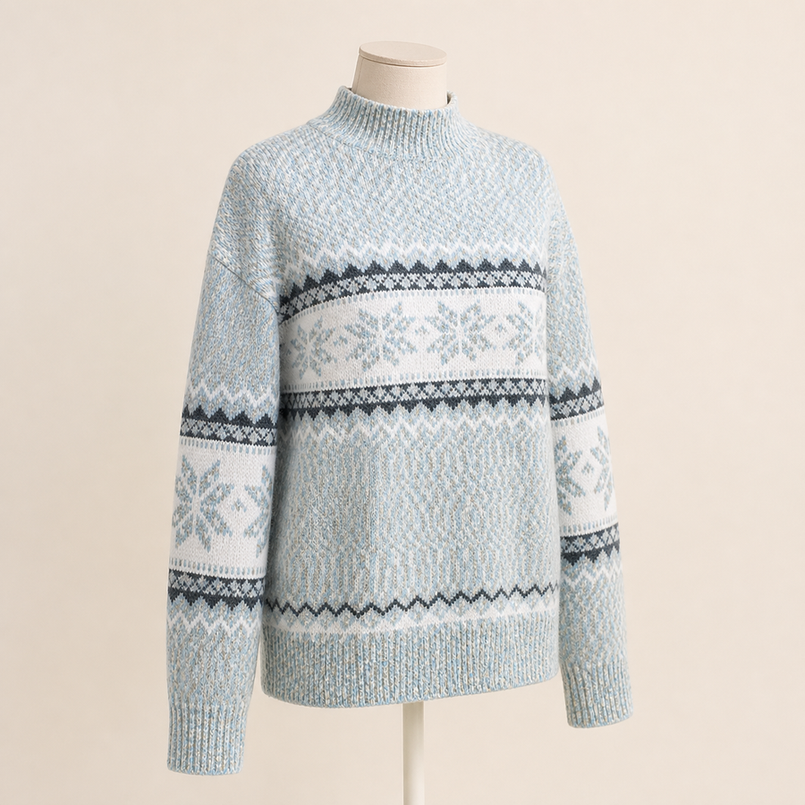 Pull jacquard flocon à col montant — Visuel principal Olvyra — vue 1