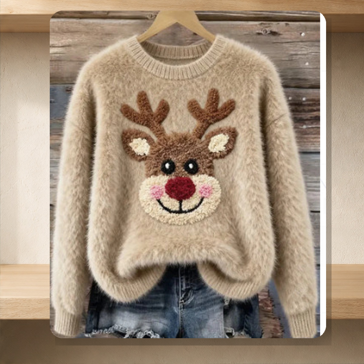 Pull de Noël motif Père Noël — Coffee — vue 12