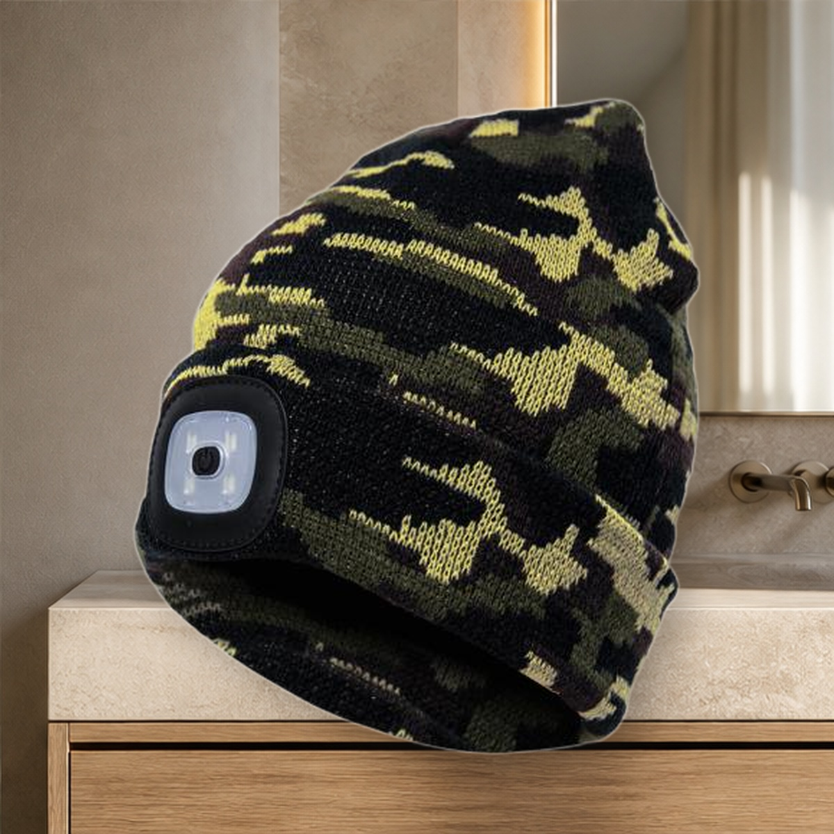 Bonnet lumineux à LED — Camouflage green-C — vue 2
