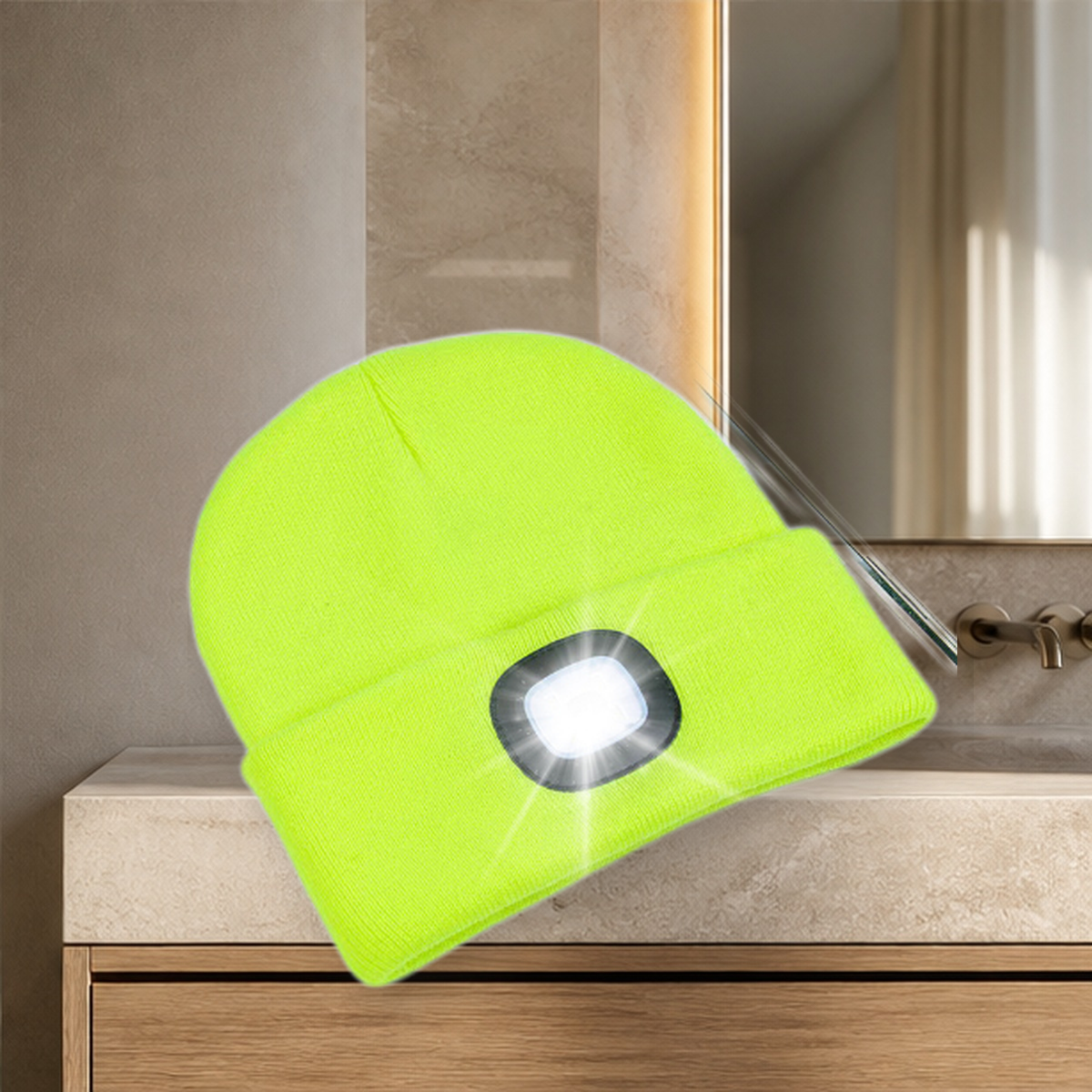 Bonnet lumineux à LED — Fluorescent yellow-C — vue 18