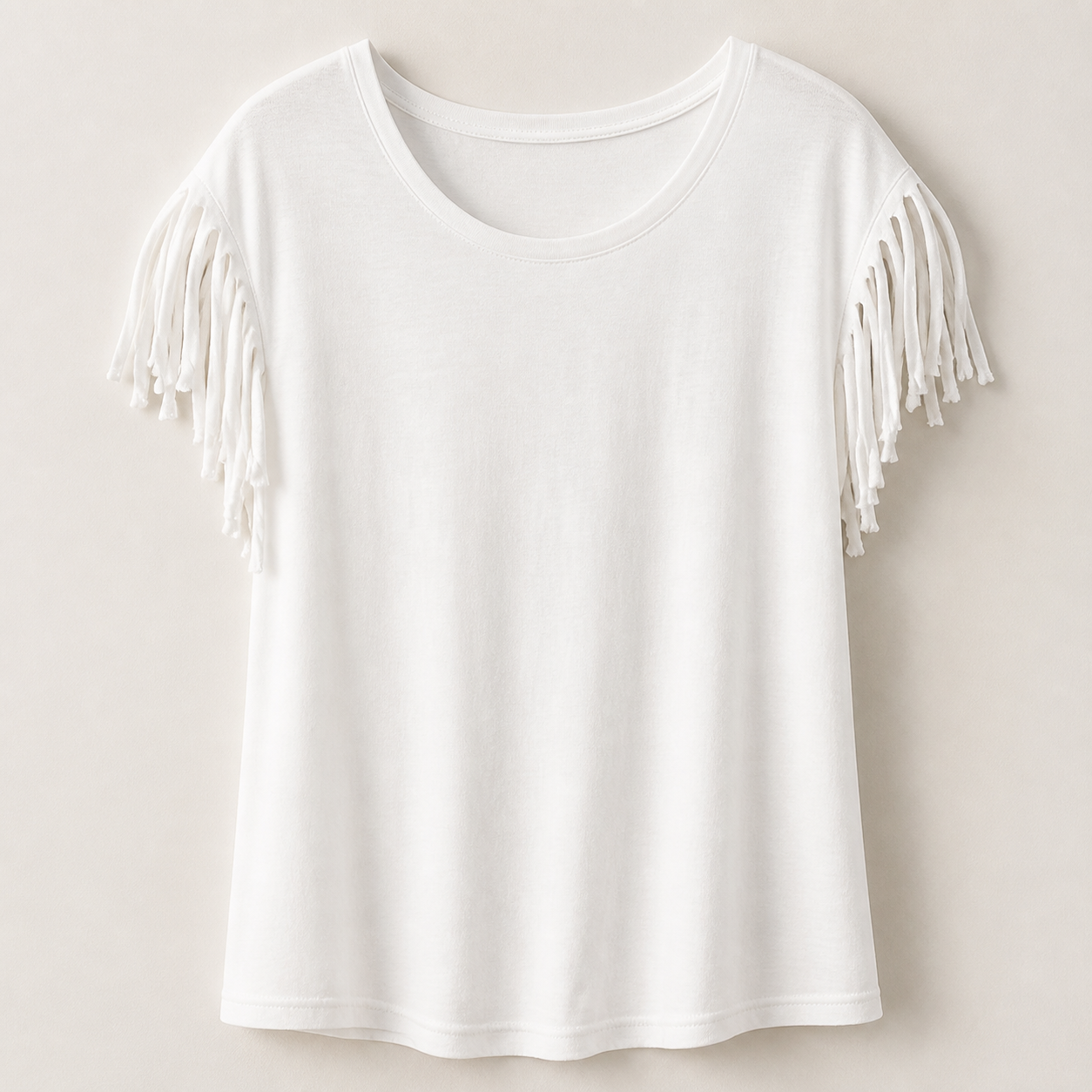 T-shirt à manches frangées — Blanc — vue 7