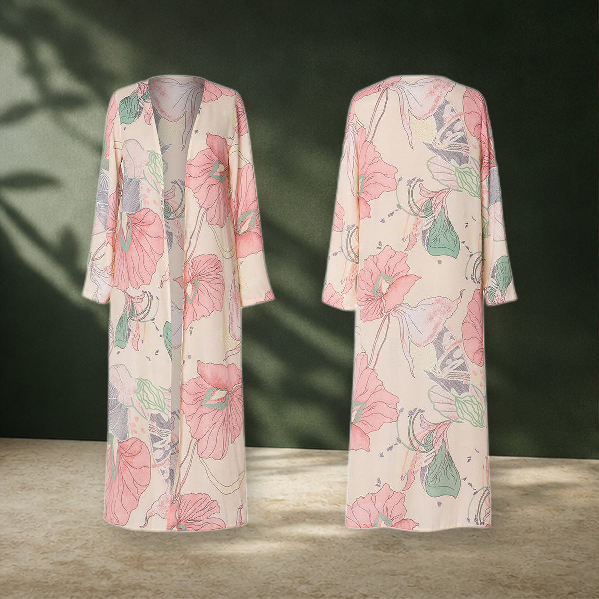 Kimono léger imprimé — Jaune Rose — vue 5