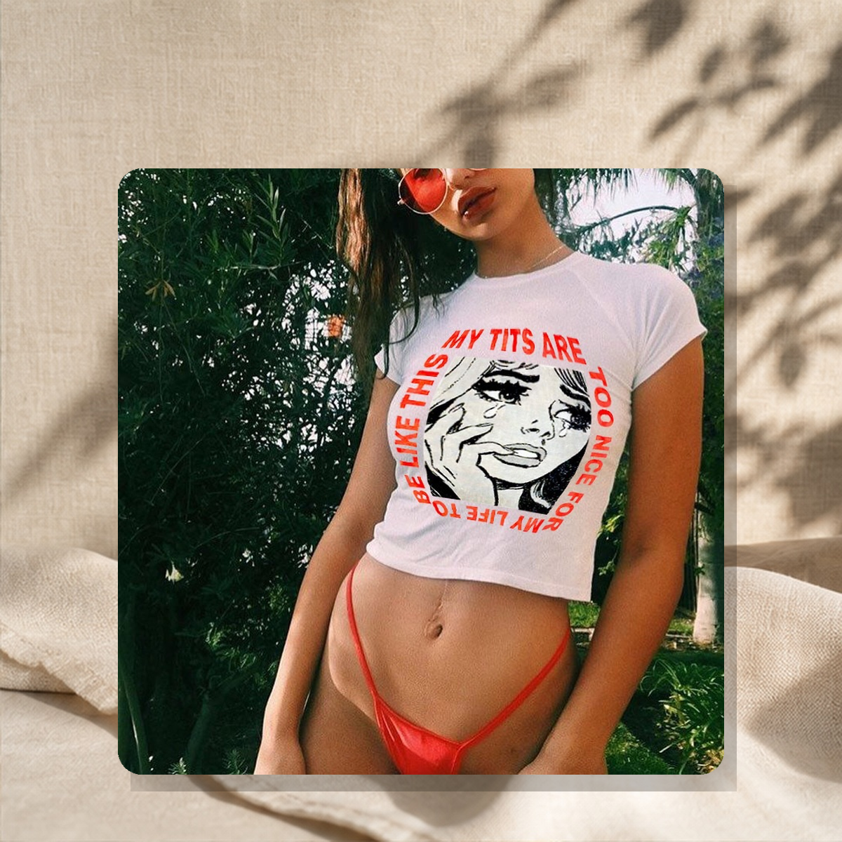 T-shirt ajusté à col rond — Blanc — vue 2