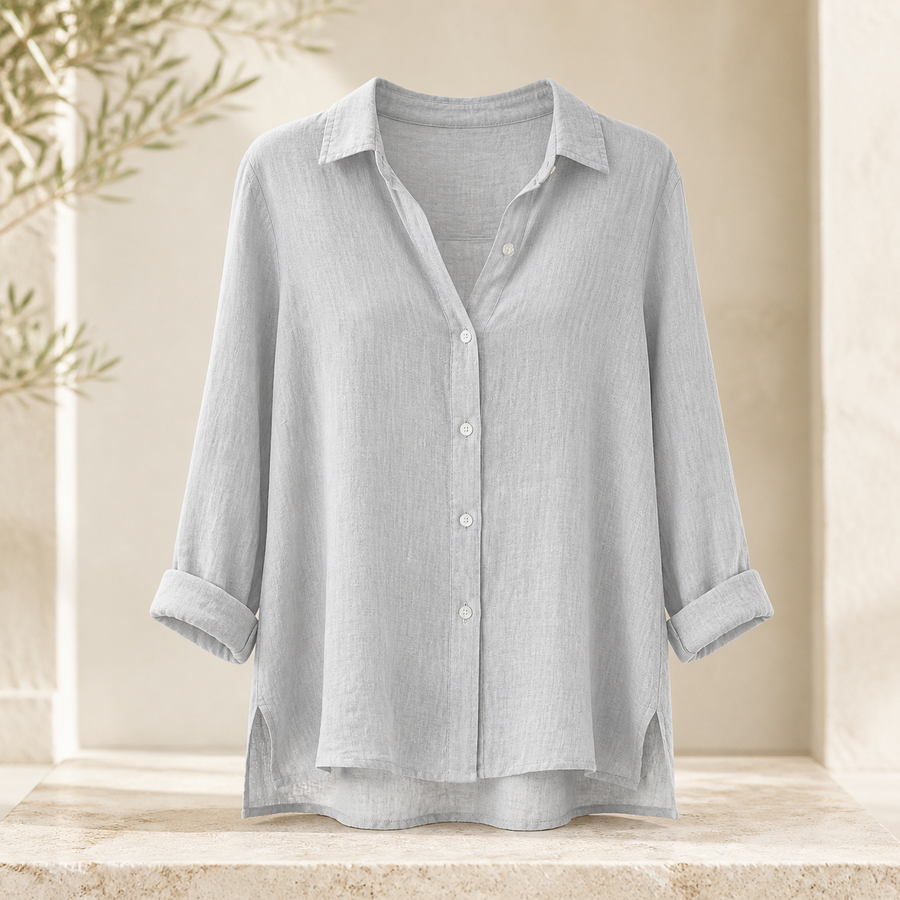 Chemise ample à col revers — Gris — vue 1