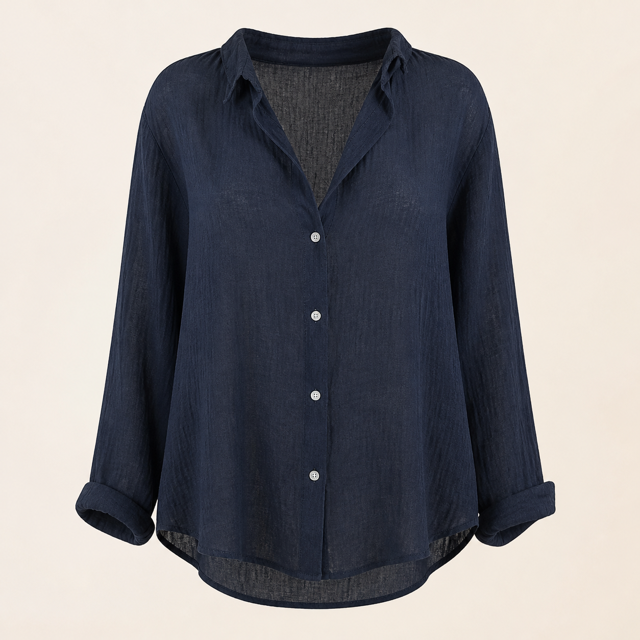 Chemise ample à col revers — Noir — vue 2