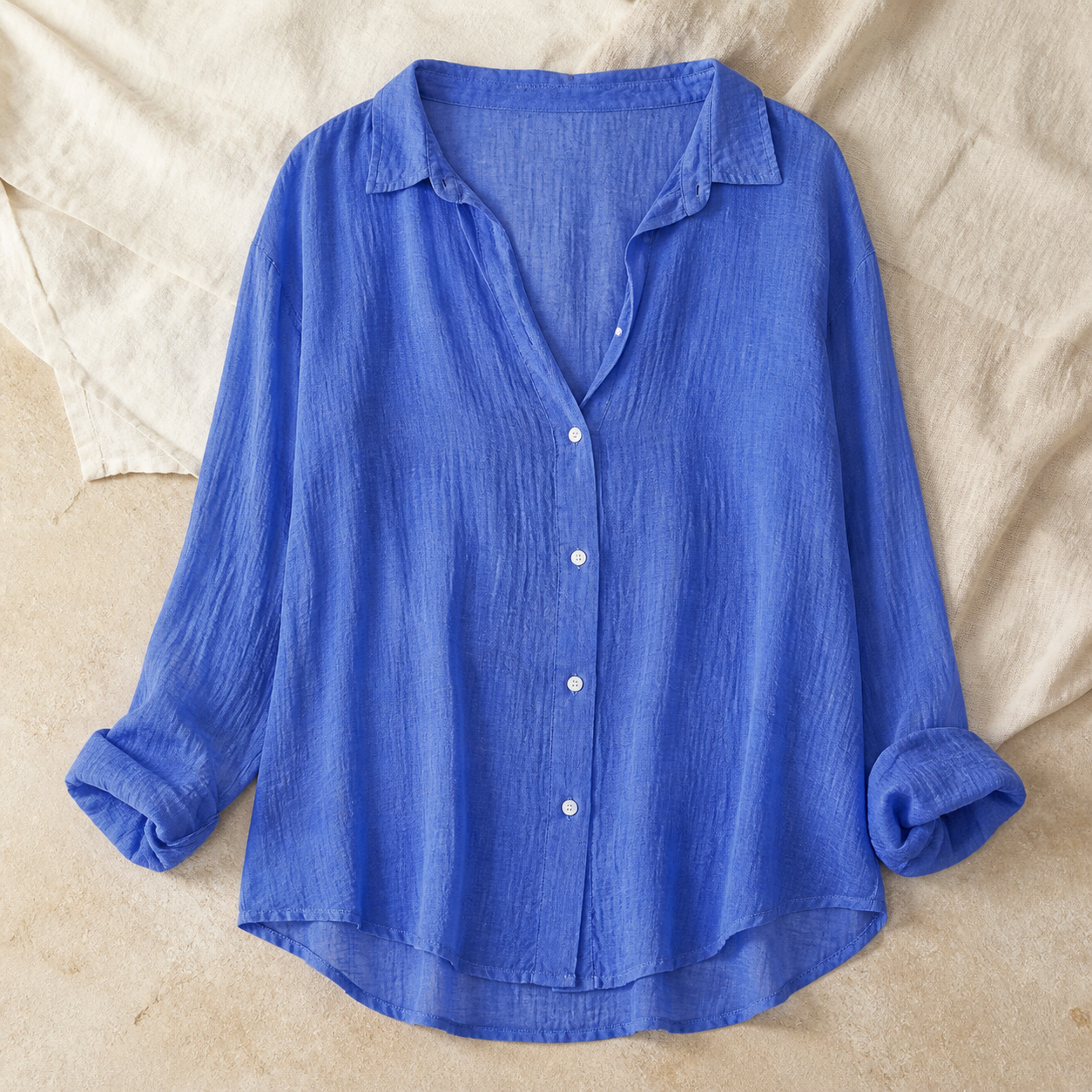 Chemise ample à col revers — Deep Blue — vue 9